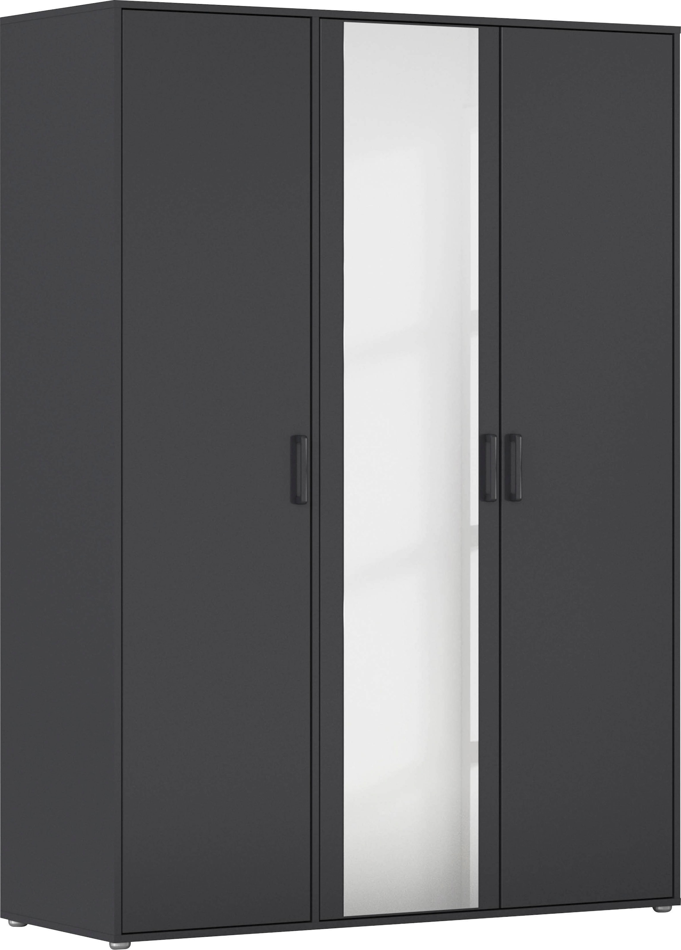rauch "Kleiderschrank Schrank Garderobe Wäscheschrank VOYAGER" in 3 verschiedenen Ausstattungen BASIC/CLASSIC/PREMIUM, mit modernen Griffen in Graumetallic und Spiegel