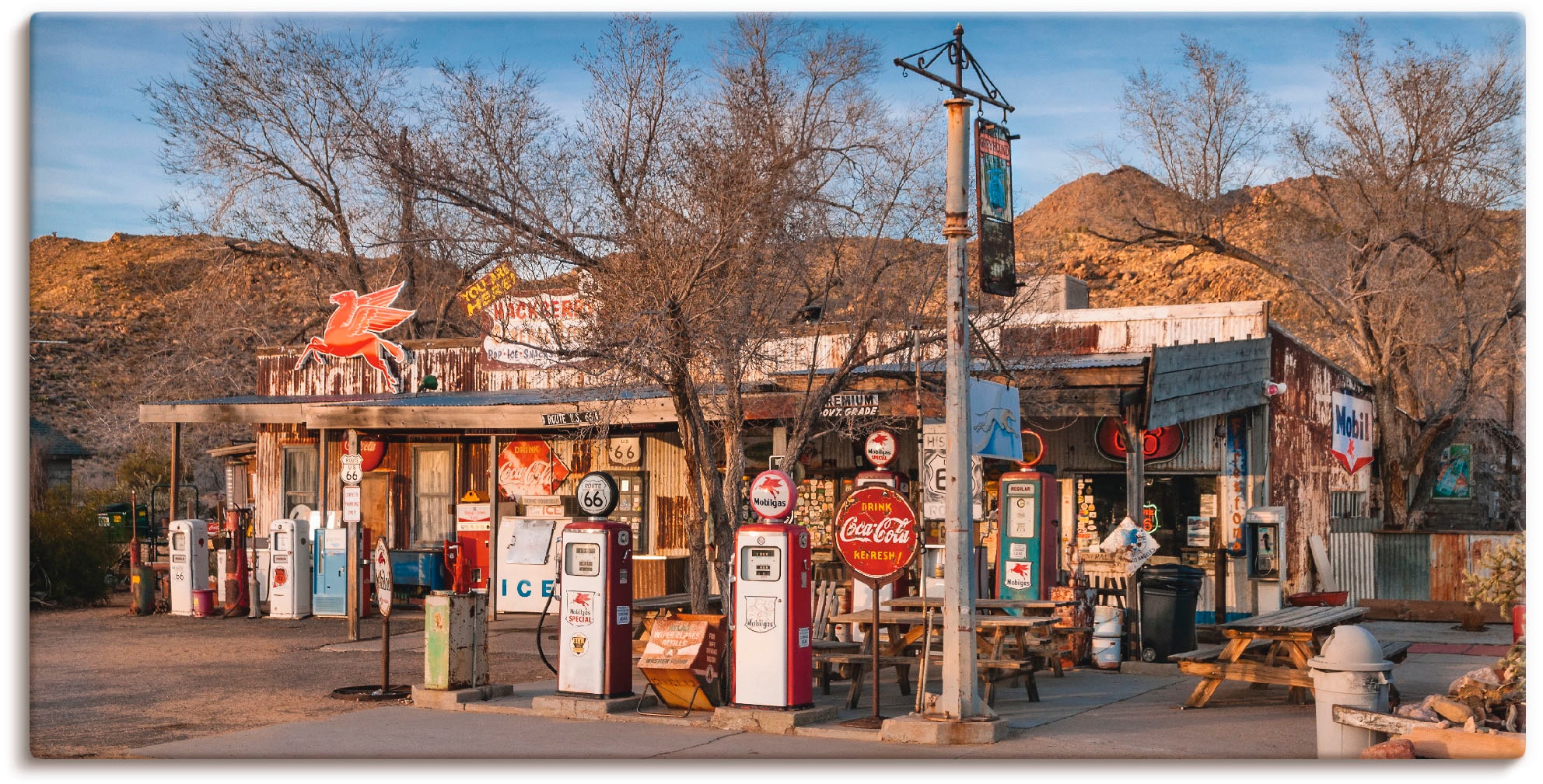 Wandbild »Tankstelle an der Route 66 in Arizona«, Gebäude, (1 St.), als Leinwandbild...