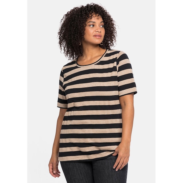 Sheego T-Shirt »Große Größen«, mit silberfarbenem Glitzereffekt online  kaufen | BAUR