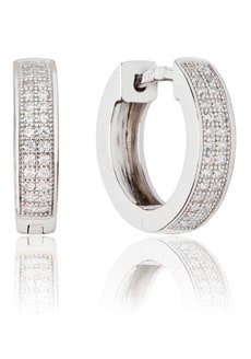 UNIKE JEWELLERY Paar Creolen »HOOP INFINITY WHITE, UK.AR.1205.0001«, mit Zirkonia (synth.)