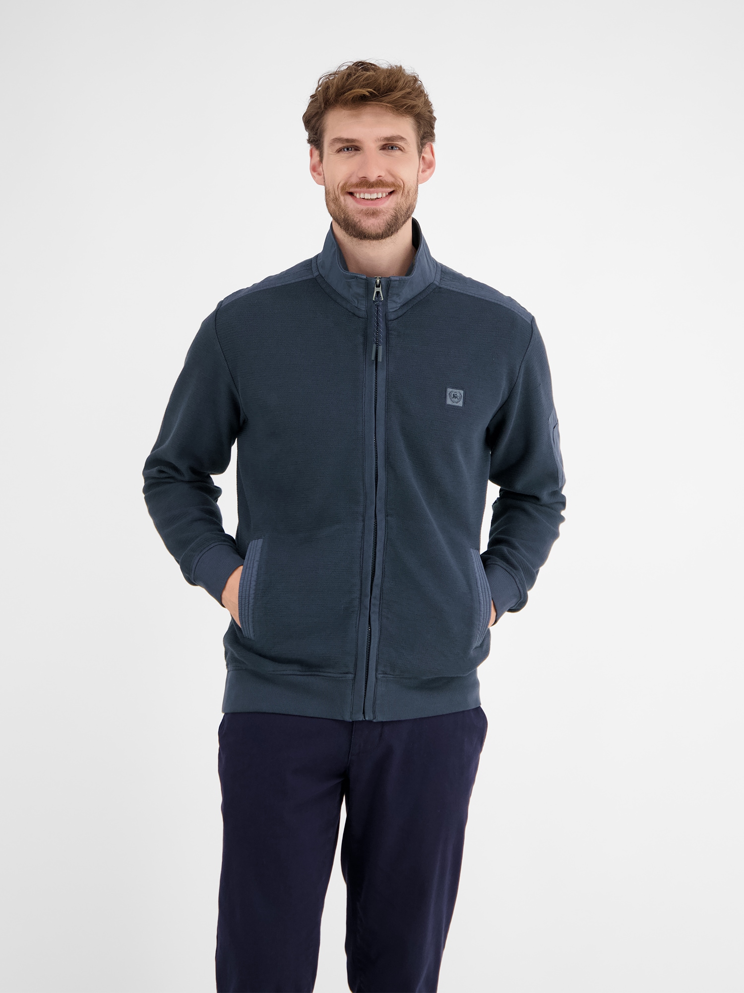 LERROS Sweatjacke "Sweatjacke in Zig-Zag-Struktur" günstig online kaufen