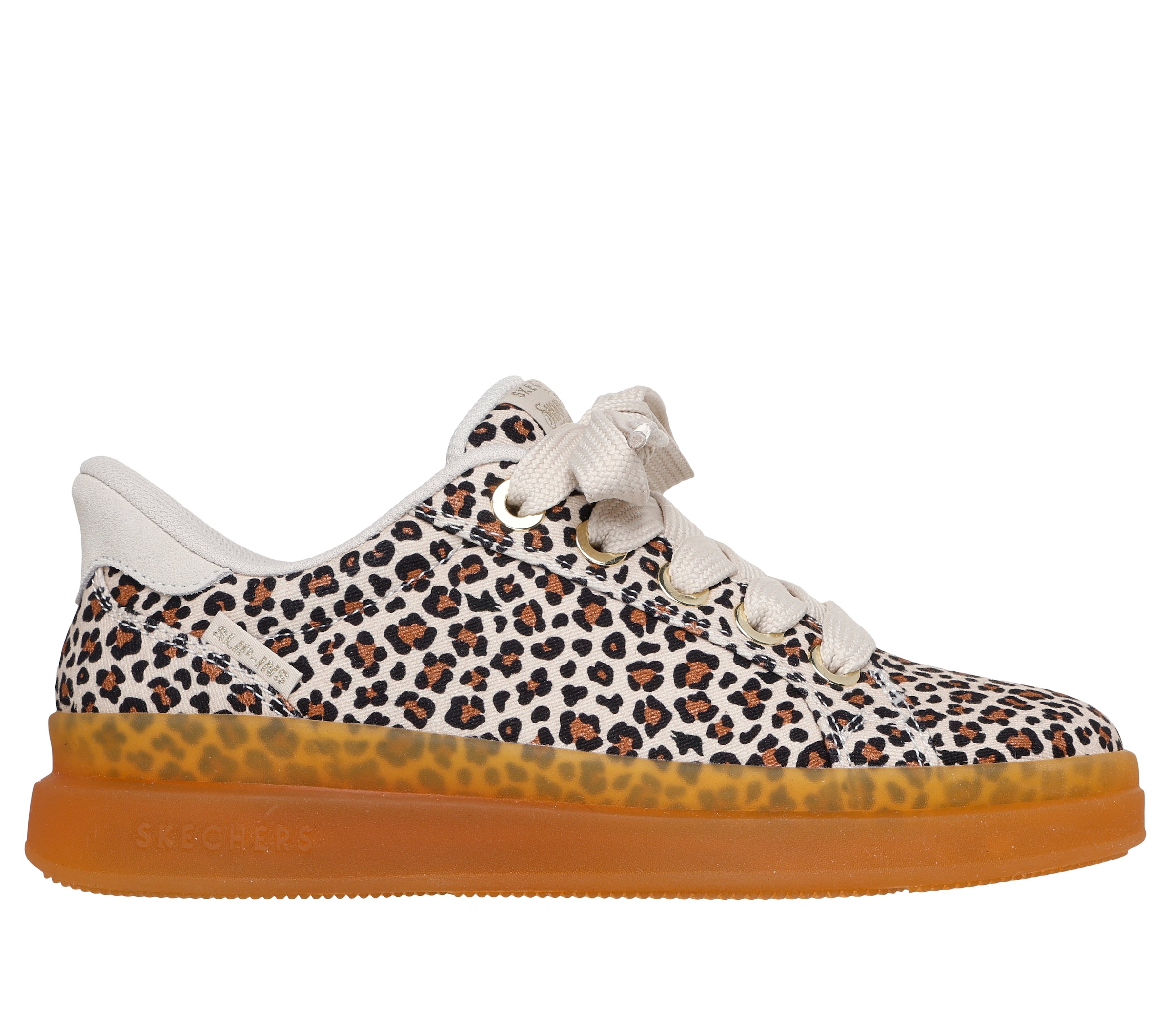 Skechers Sneaker »COURTSIDE-NATURE GIRLZ«  Basket-Sneaker, Schnürschuh mit Slip-Ins Funktion, Leo-Optik