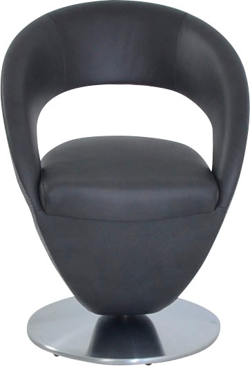 K+W Komfort & Wohnen Esszimmerstuhl "Wave, Drehstuhl" () Design-Drehstuhl, Drehteller in Metall edelstahloptik, Farbkombination