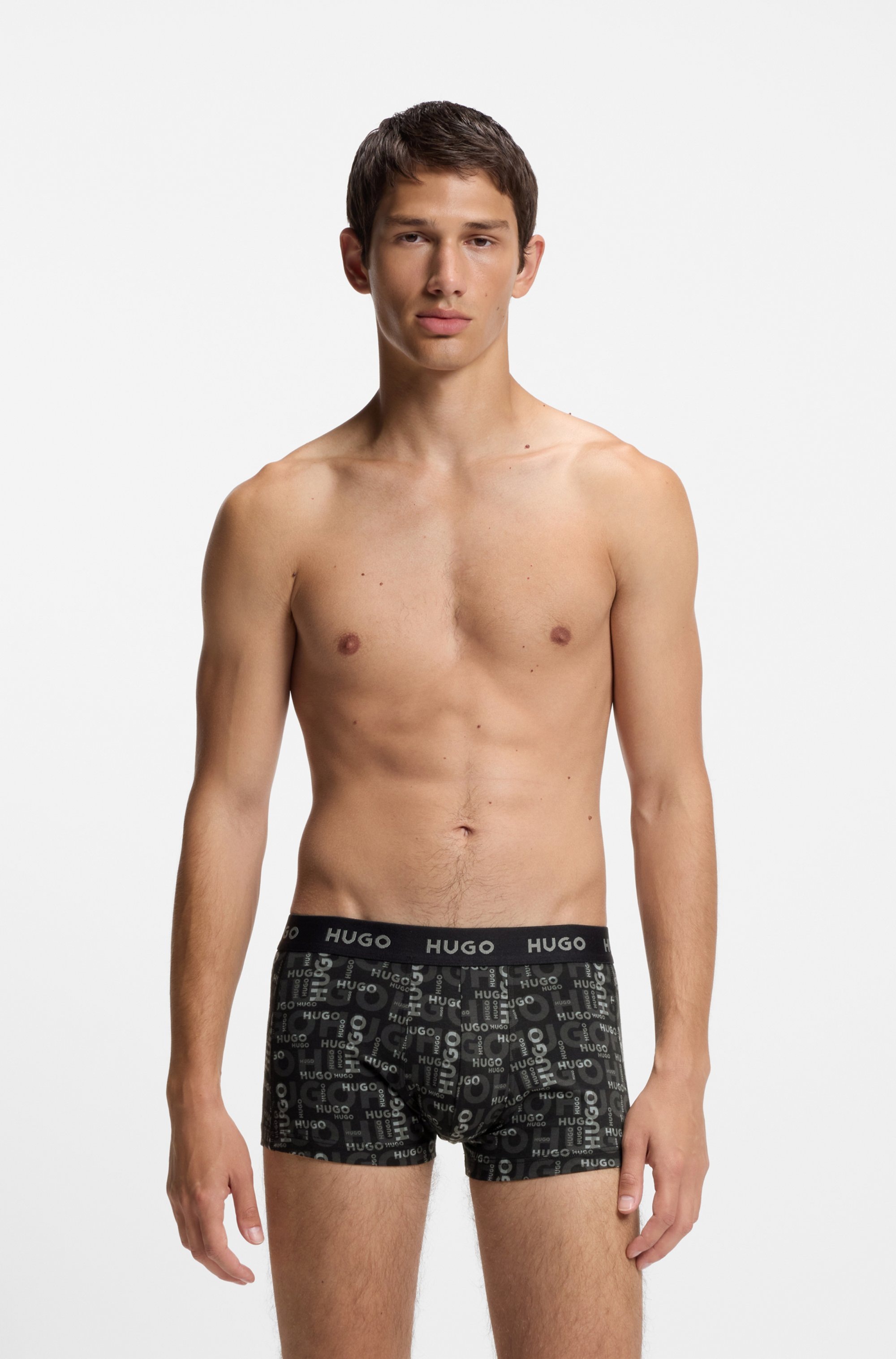 Thumbnail - HUGO Underwear Trunk "TRUNK TRIPLET DESIGN" Packung, 3 Stk. mit Logobund