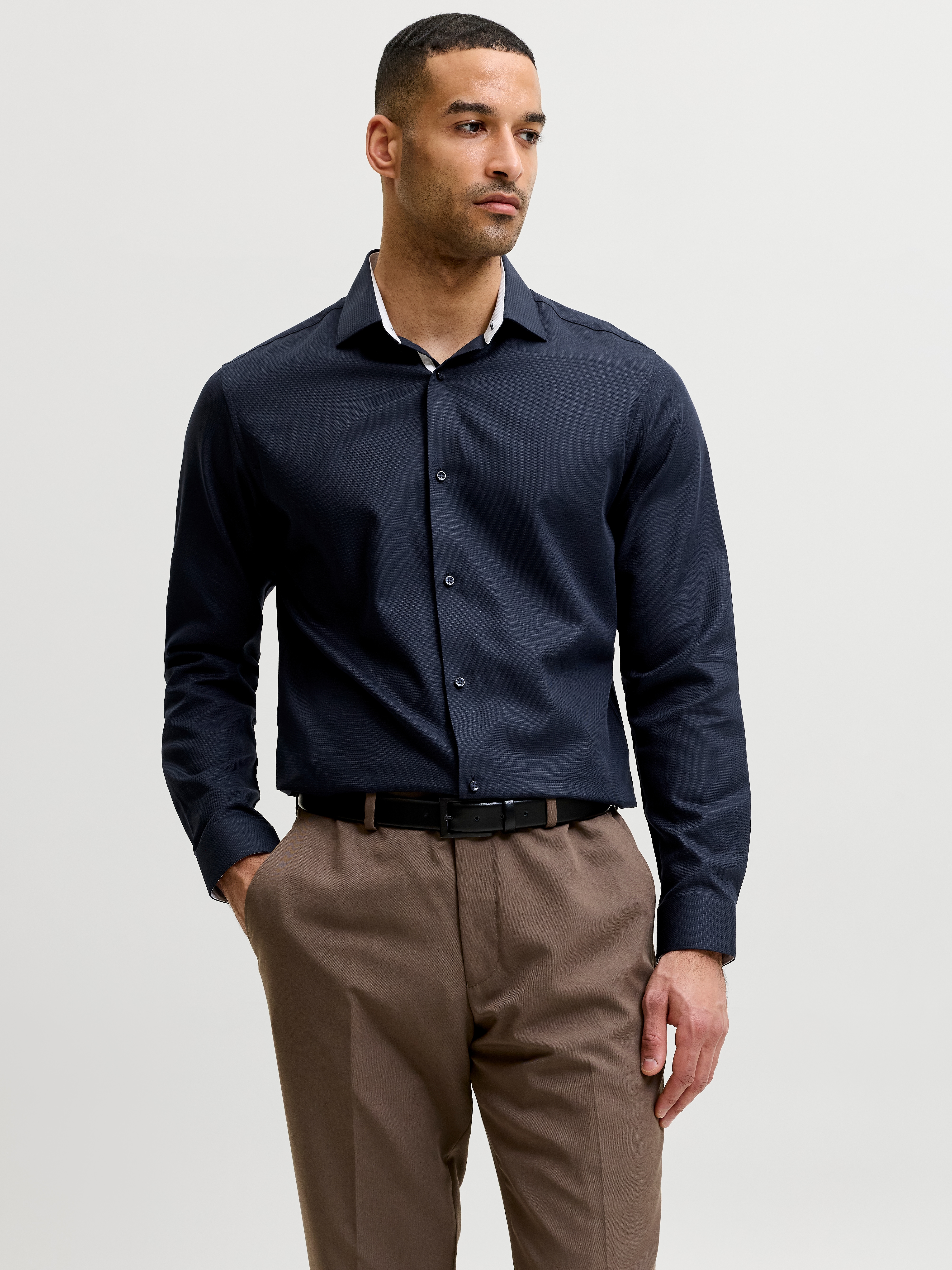 Jack & Jones Langarmhemd "JPRBLAPARKER DETAIL L/S SHIRT SN" Baumwolle, slim fit
