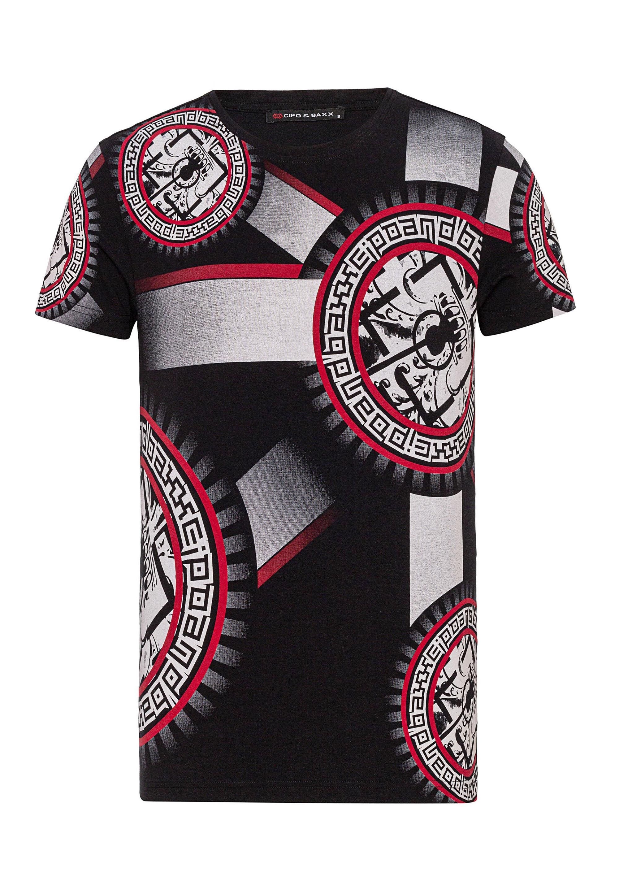 Cipo & Baxx T-Shirt "T-Shirt", Frontprint mit verschiedenen Elementen günstig online kaufen