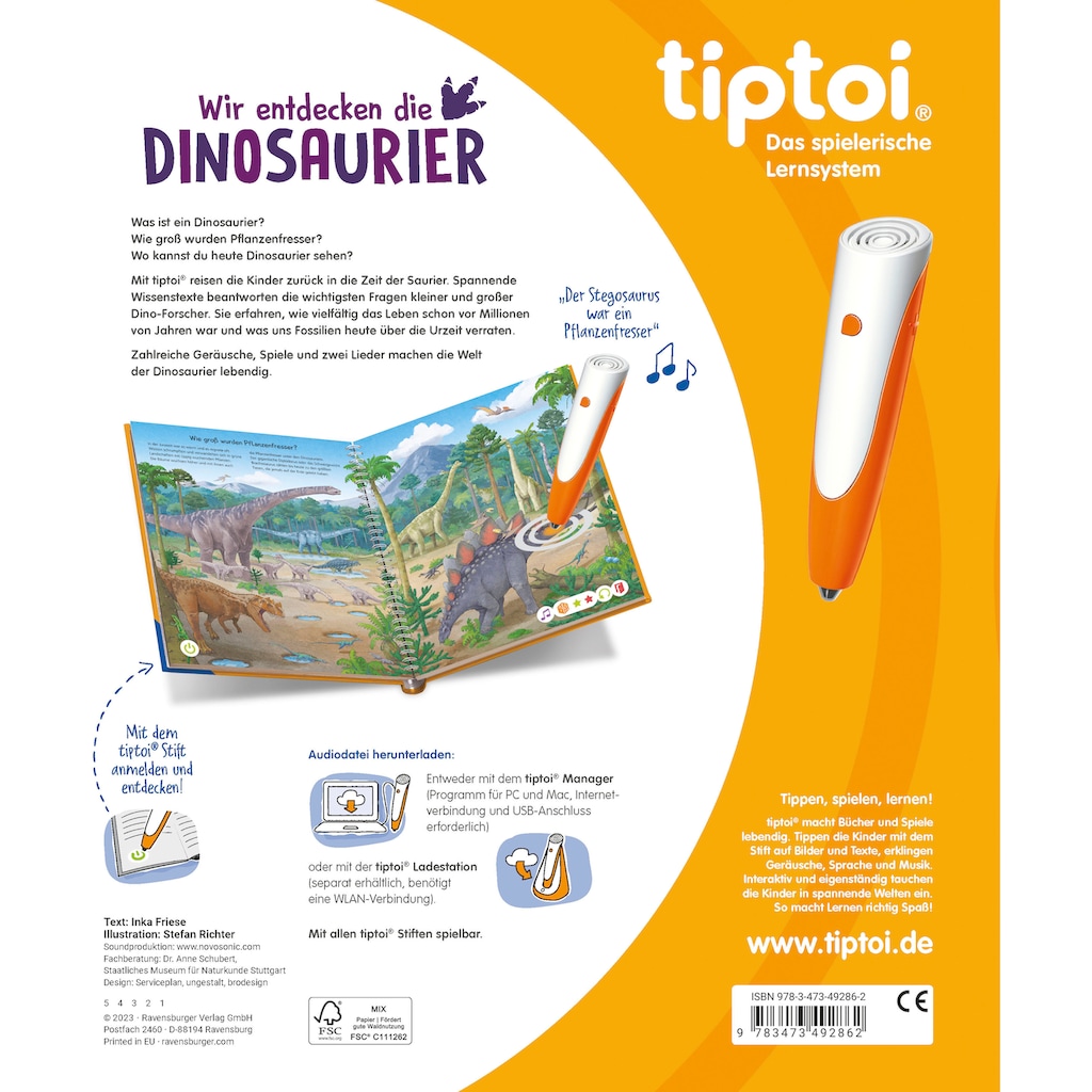 Ravensburger Buch »tiptoi® Wir entdecken die Dinosaurier«