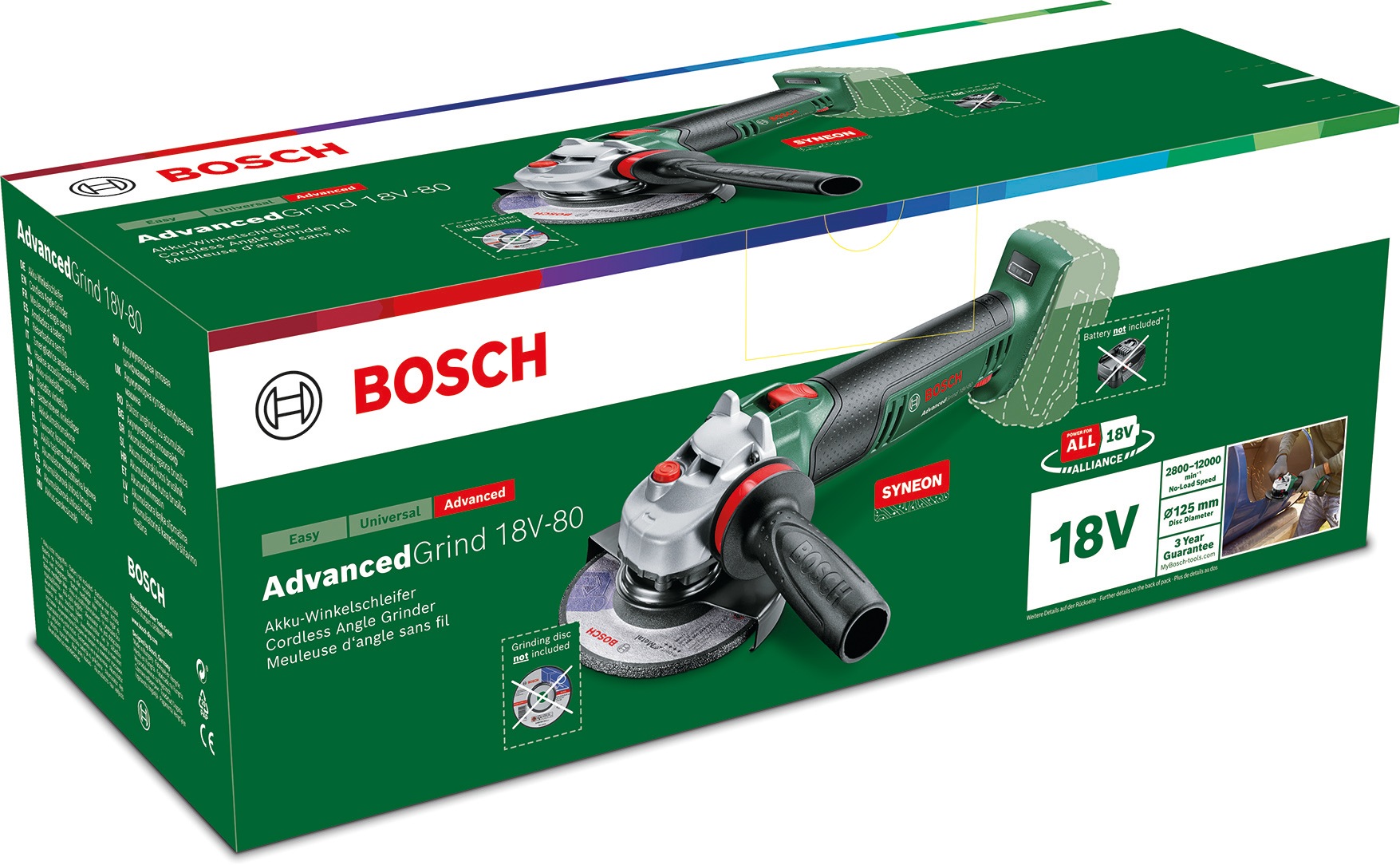 Bosch Home & Garden Akku-Winkelschleifer »AdvancedGrind 18V-80 - solo«, ohne Akku und Ladegerät