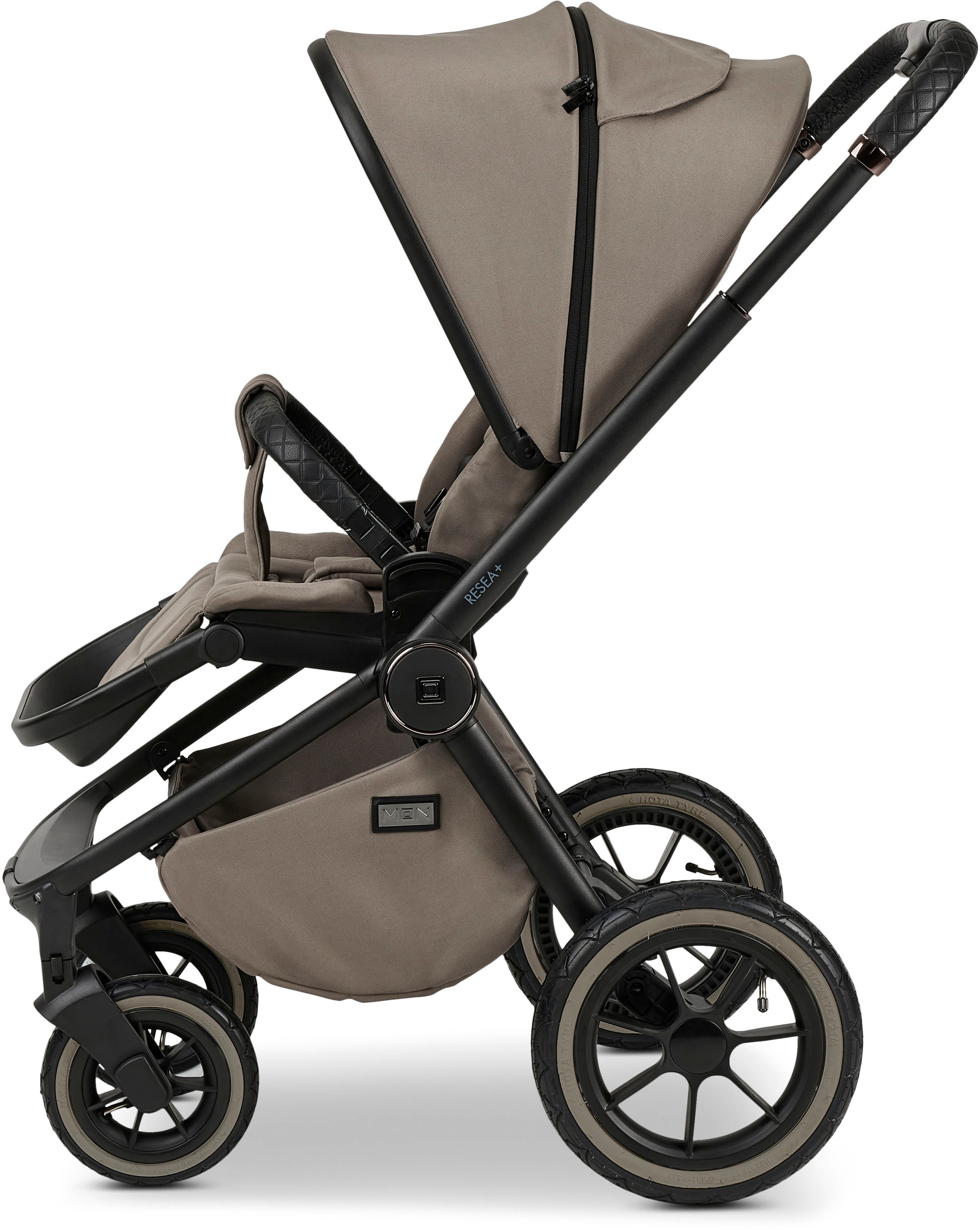 Moon Kombi-Kinderwagen »Resea+, mud/black matt«, mit Luftreifen