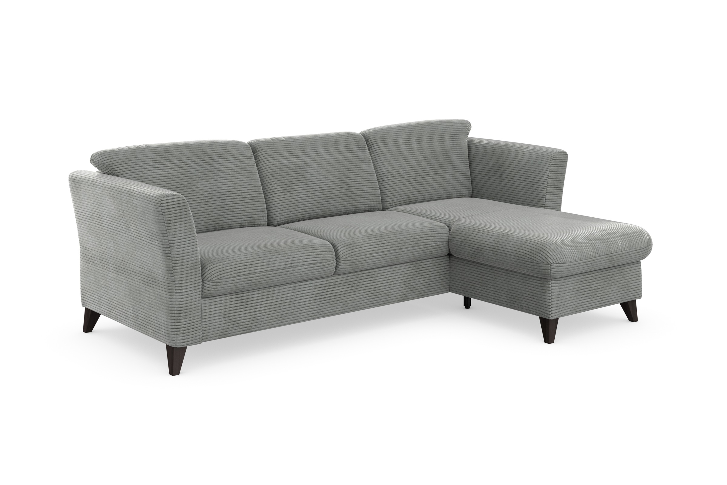 Ecksofa HOME AFFAIRE "Trelleborg L-Form", silber, B:249cm H:86cm T:162cm, 100% Polyester, Sofas, Ecksofa, wahlweise mit Bettfunktion und Bettkasten, inkl. Federkern-Polsterung 3