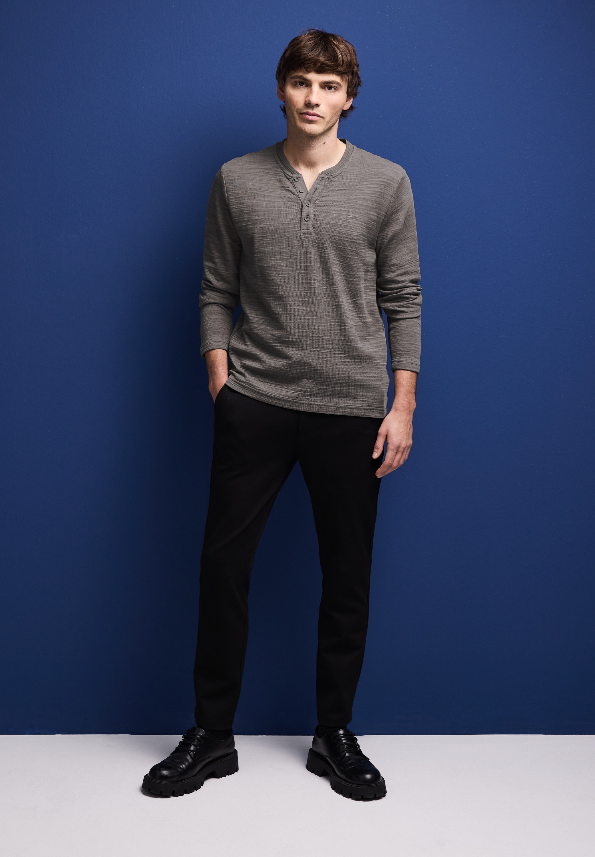 STREET ONE MEN Langarmshirt, im soften Baumwoll-Mix