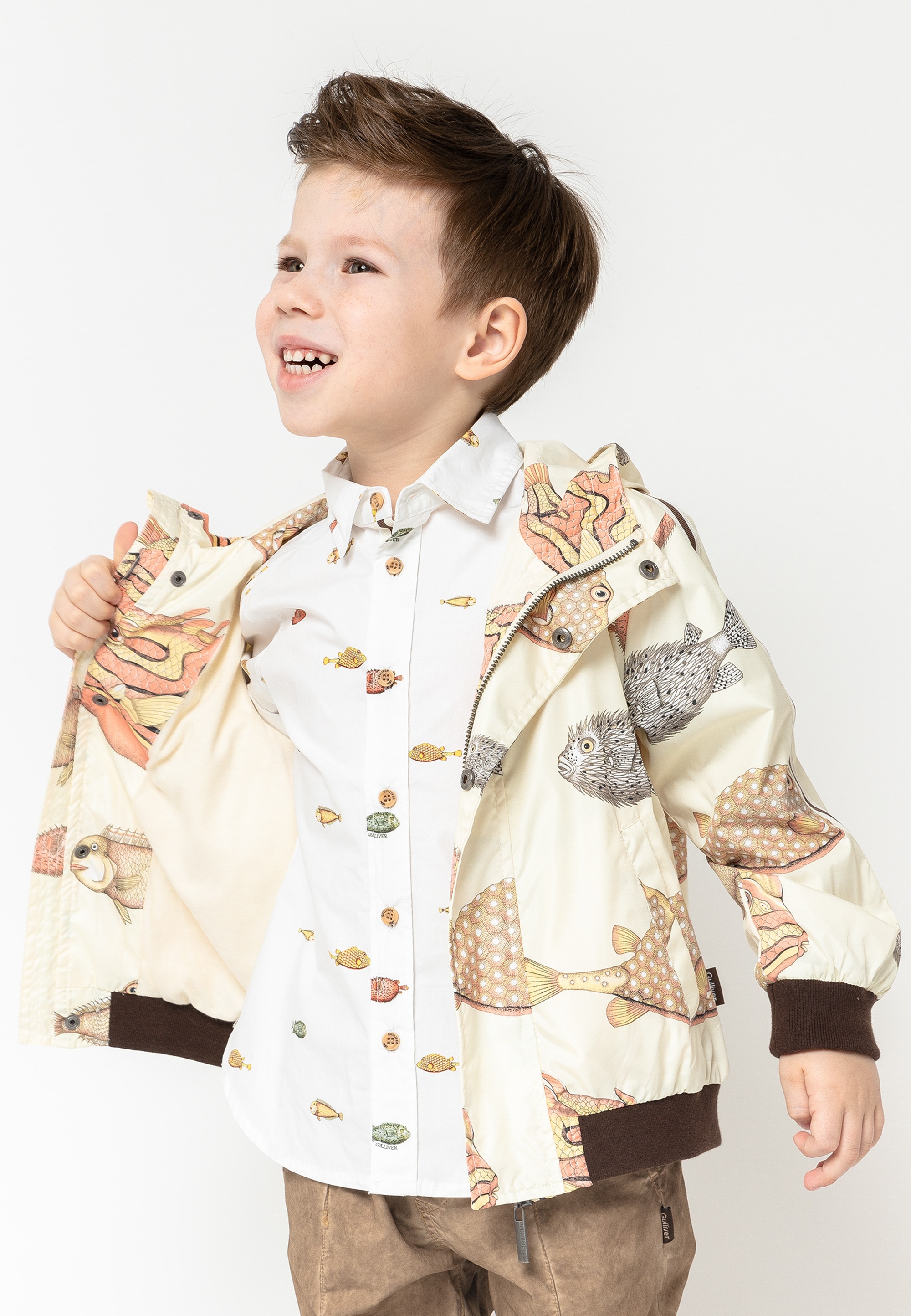 Gulliver Outdoorjacke, mit stylischem Print und Kapuze