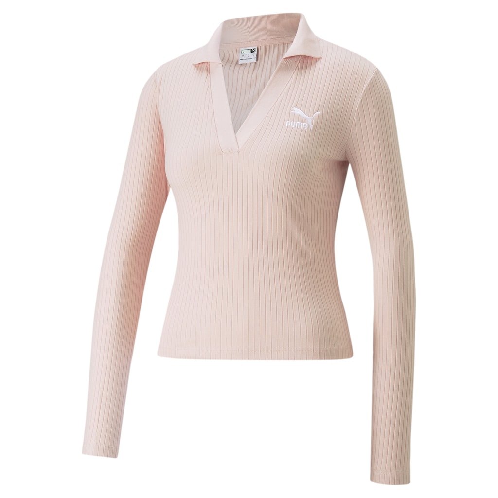PUMA Trainingsshirt »Classics Geripptes Top mit V-Ausschnitt Damen« PUMA Trainingsshirt »Classics Geripptes Top mit V-Ausschnitt Damen«