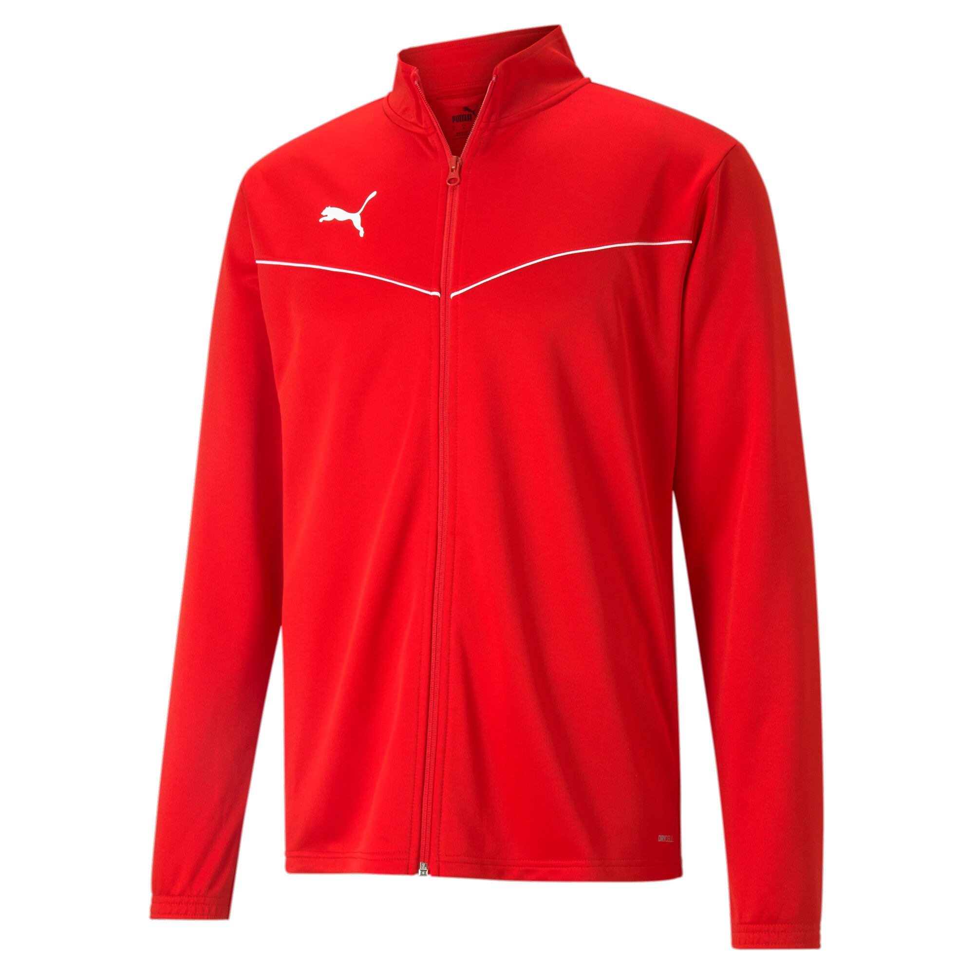 PUMA Trainingsjacke "TEAMRISE TRAINING POLY JACKET" ohne Kapuze sportlicher Stil mit kontrastfarbener Paspelierung