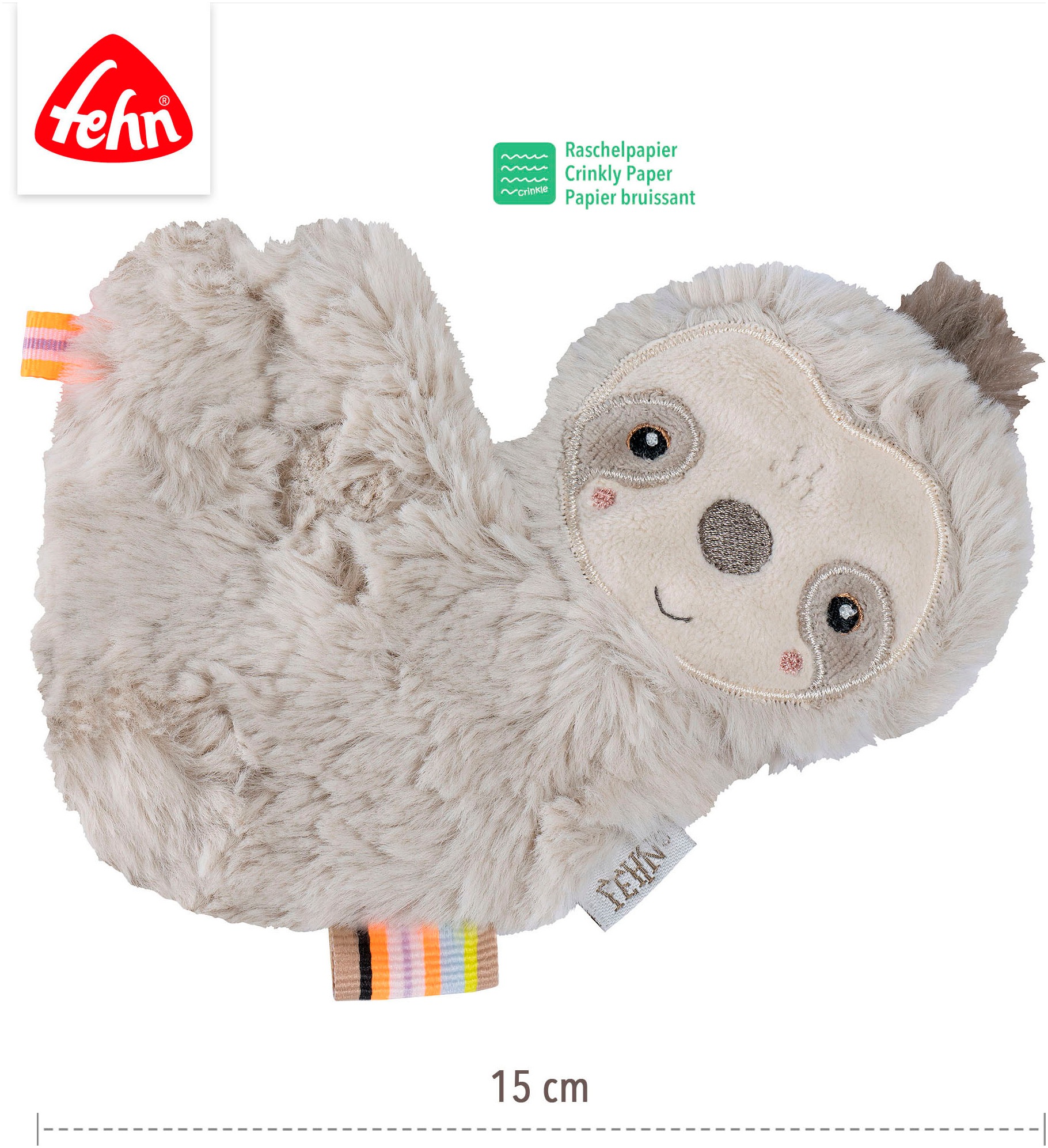 Fehn Greifspielzeug »Lazy, Crazy & Pink, Knister-Faultier«