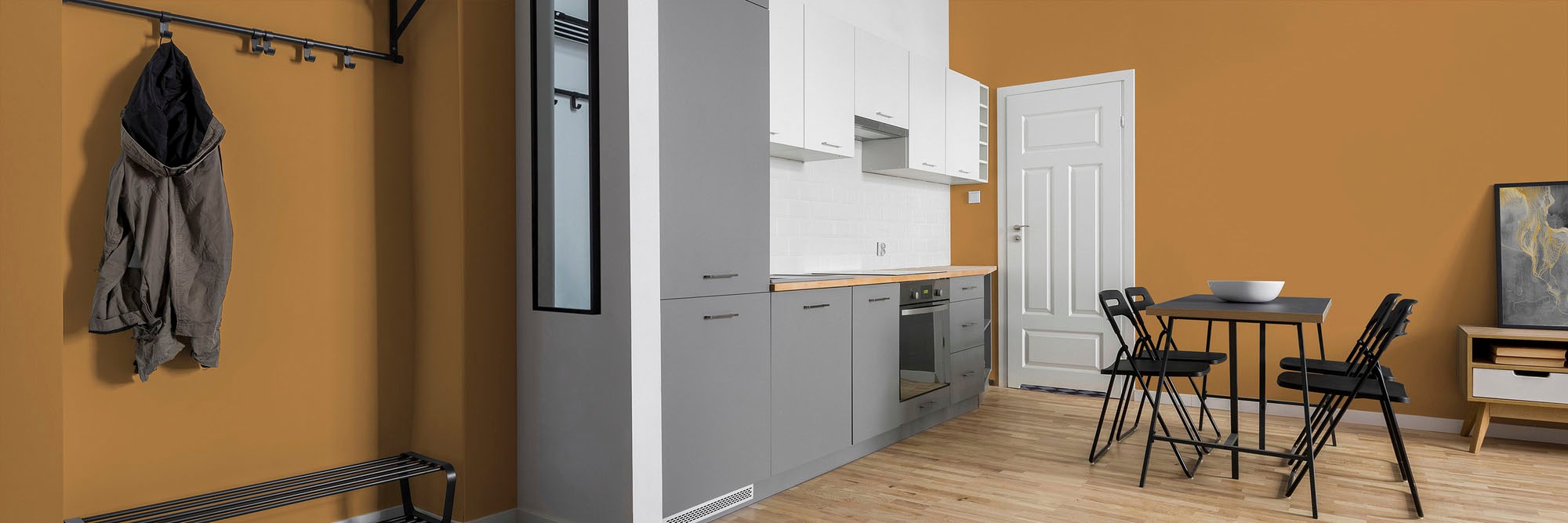 A.S. Création Wandfarbe »Premium Innenwandfarbe PURO Tuchmatt smooth saffron« ideal für Wohnzimmer, Schlafzimmer, Flur und Küche, Farbwelt Orange