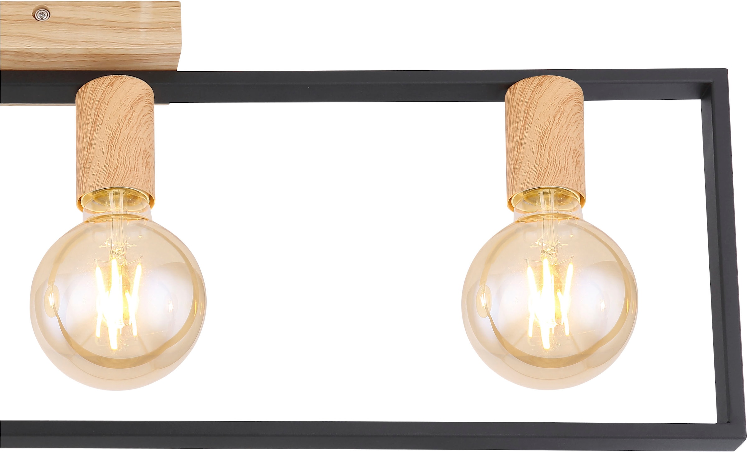 GLOBO LIGHTING Deckenleuchte »DANIEL« E27 1 Stk. LED Deckenleuchte schwarz matt mit Holzoptik, modern