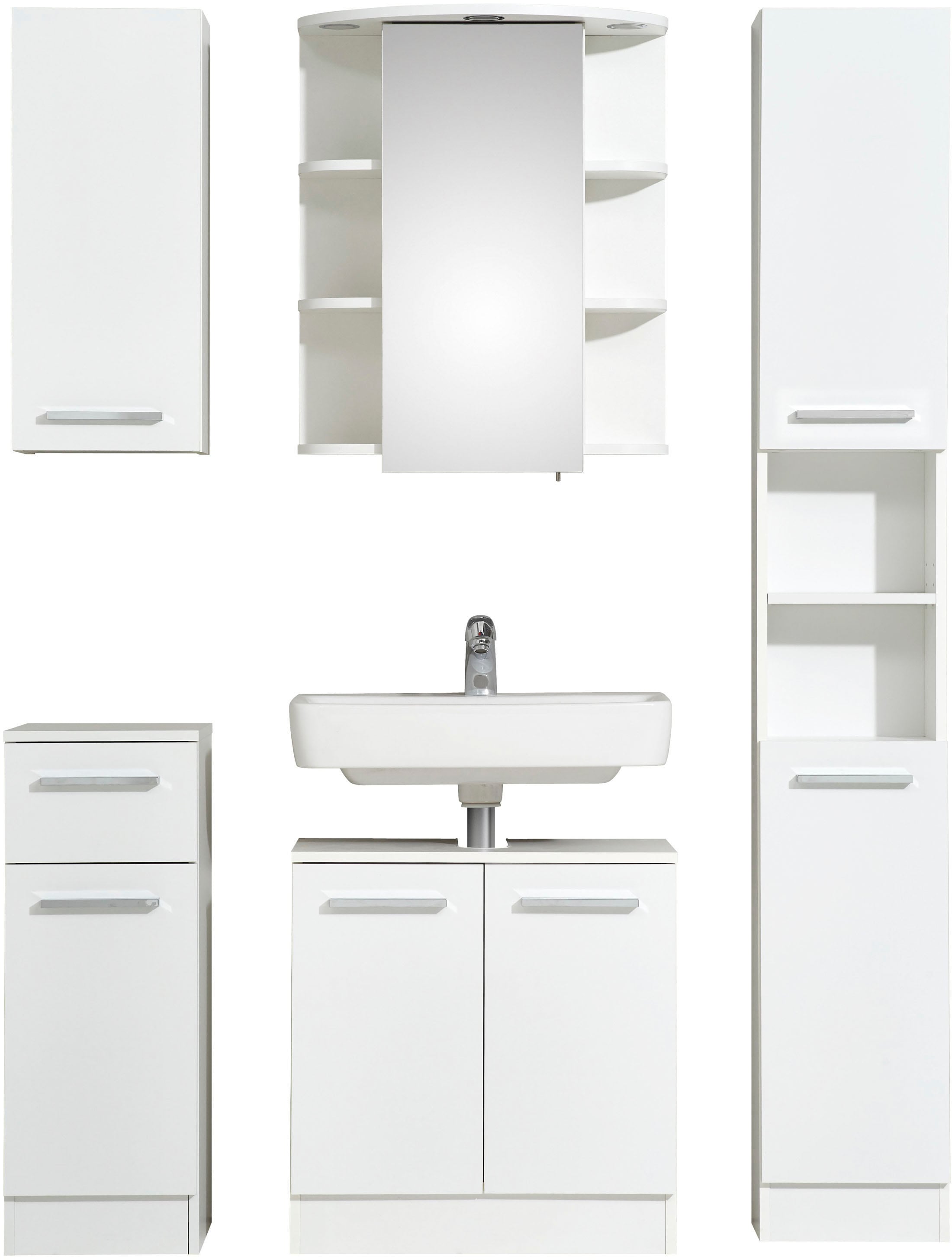 Saphir Badmöbel-Set "Quickset 335 5-teilig, Waschbeckenunterschrank mit LED günstig online kaufen