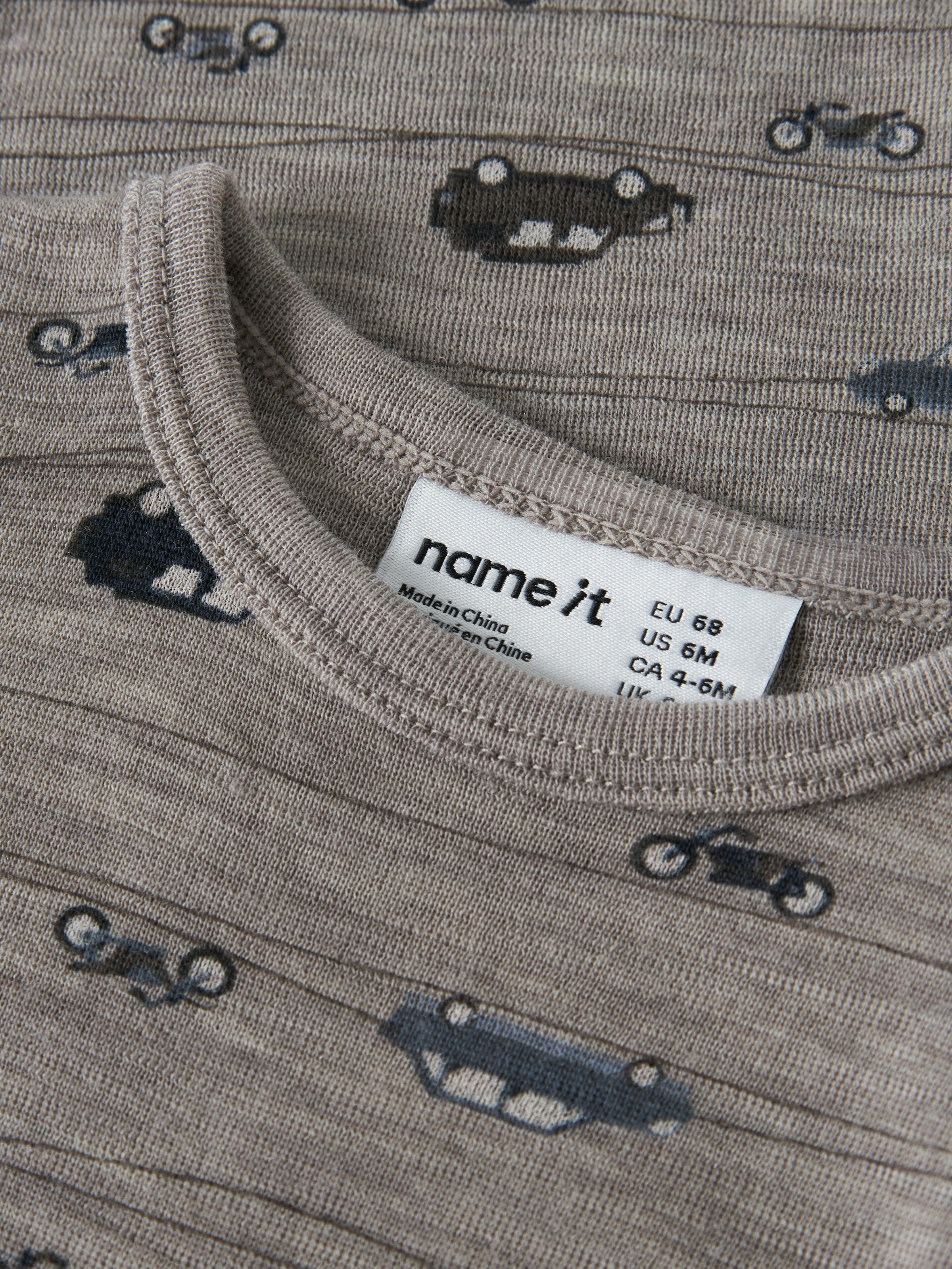 Name It Langarmbody »NBMWANG WOOL RIB LS BODY AOP NOOS« aus reiner Merinowolle, weich und wärmend