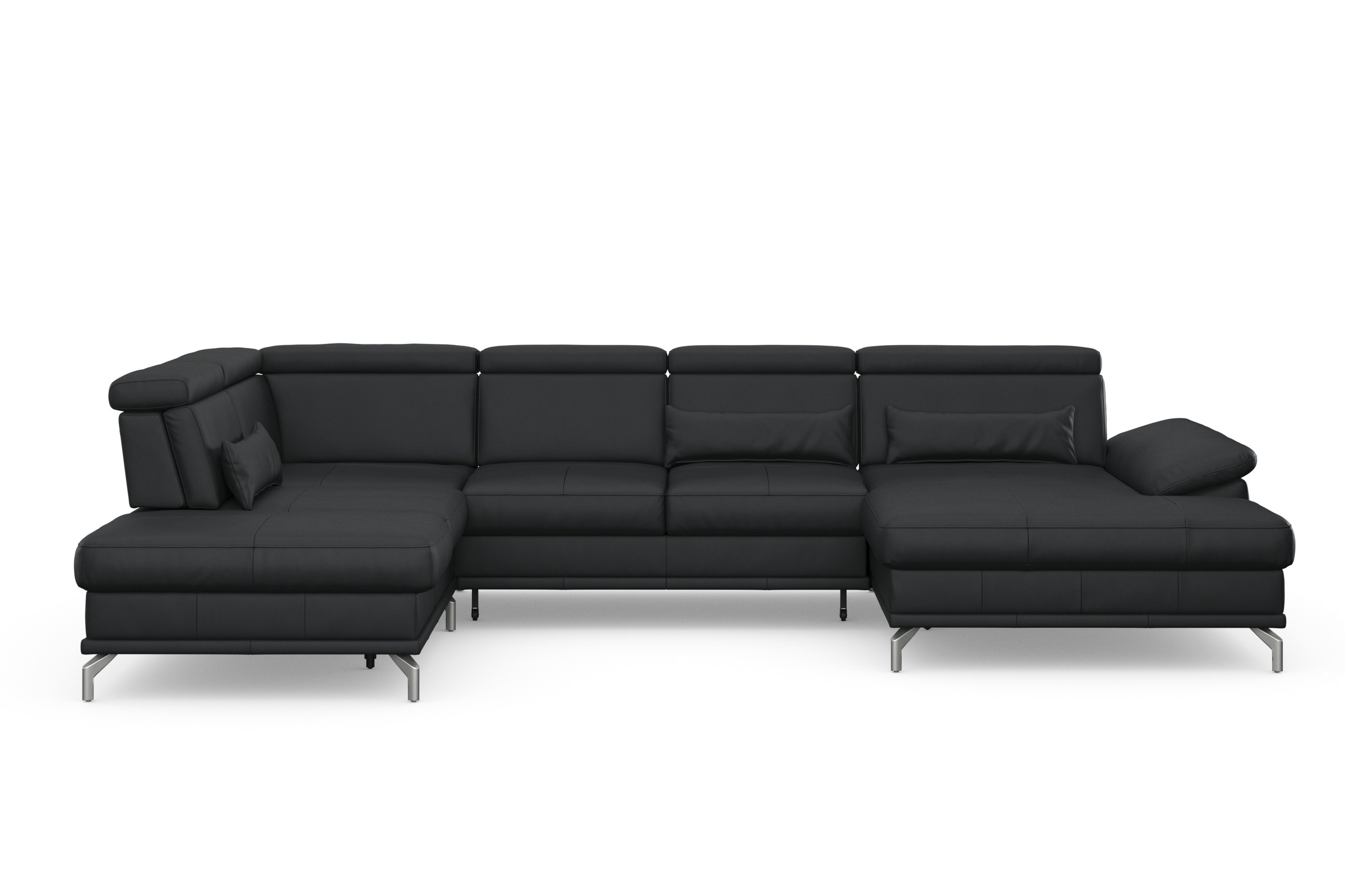 sit&more Wohnlandschaft »Cabrio U-Form, mit Sitztiefenverstellung, Arm- und Kopfteilverstellung«, 3 Nierenkissen, Federkern, optional Bettfunktion und Stauraum