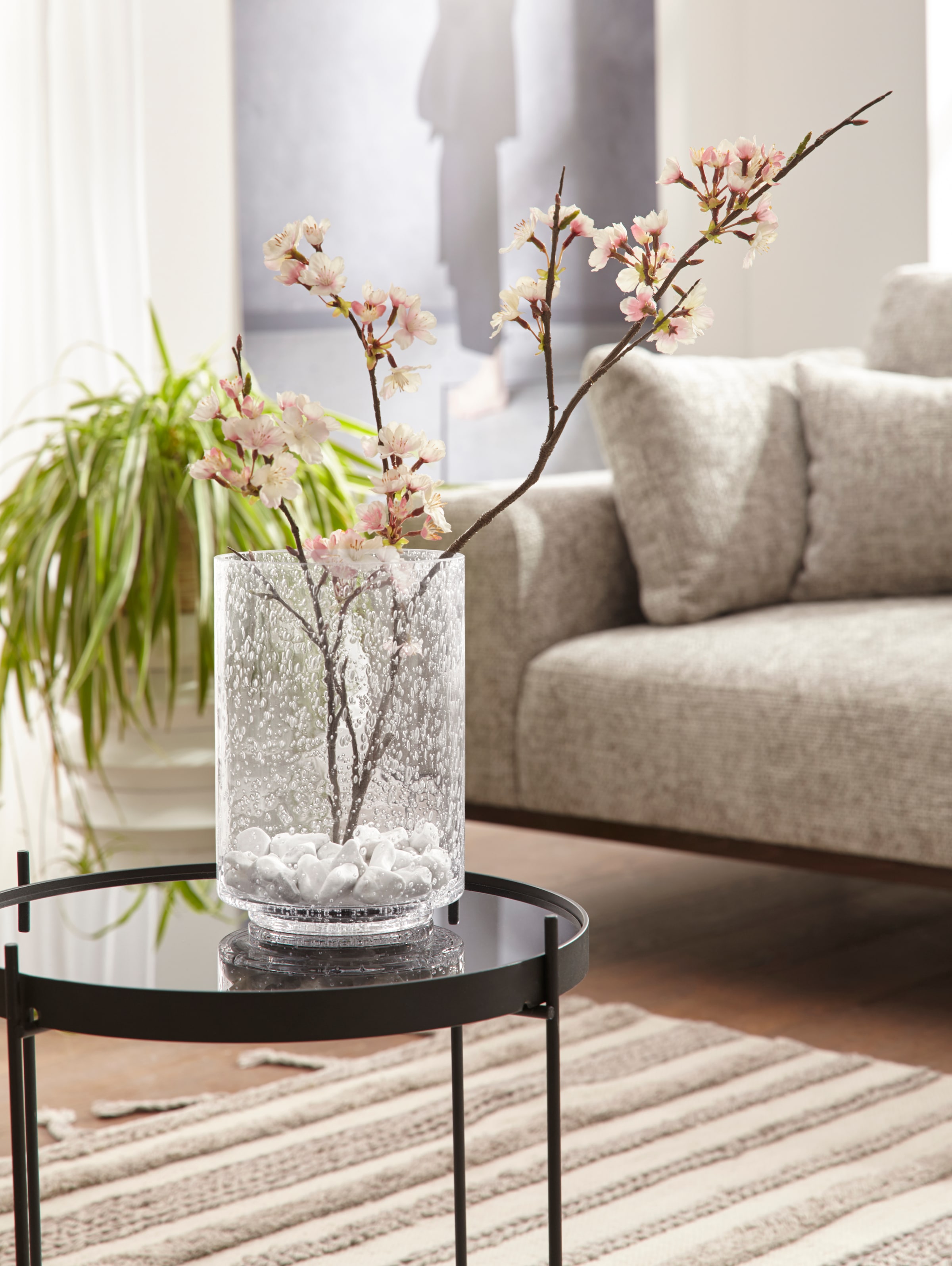 Home affaire (1 Stumpenkerzen, Glas, Windlicht 30 cm«, auch Lufteinschlüssen, »aus BAUR Höhe | als mit für Vase ideal St.)