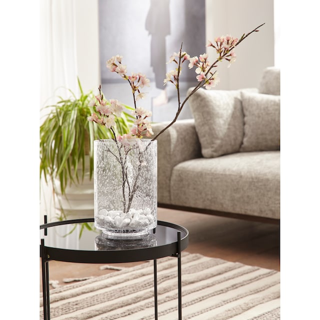 Home affaire Windlicht »aus Glas, mit Lufteinschlüssen, Höhe 30 cm«, (1  St.), für Stumpenkerzen, auch ideal als Vase | BAUR