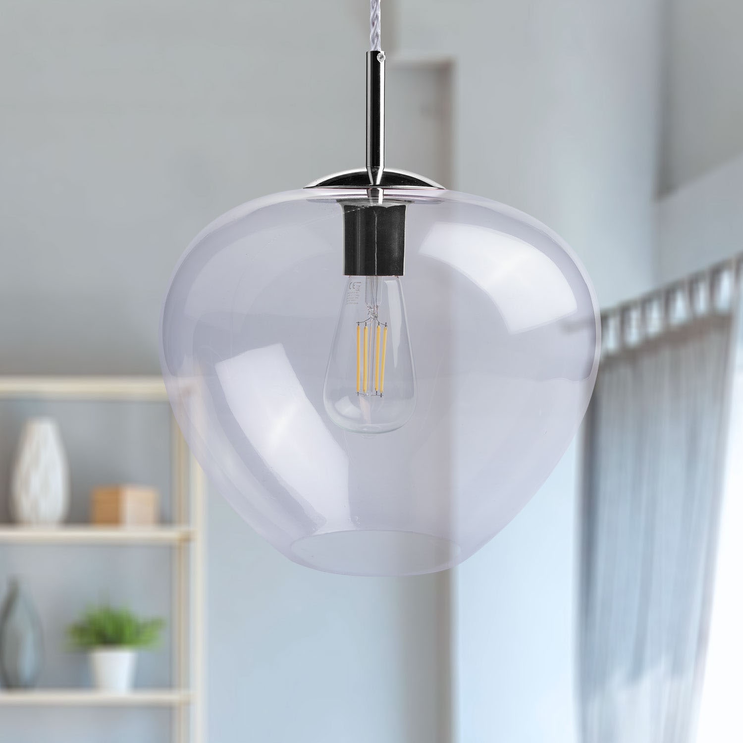 Höhenverstellbar LED 1 BAUR Wohnzimmer Deckenlampe E27 flammig-flammig, Schlafzimmer Paco Glas | Pendelleuchte »Stela«, Home