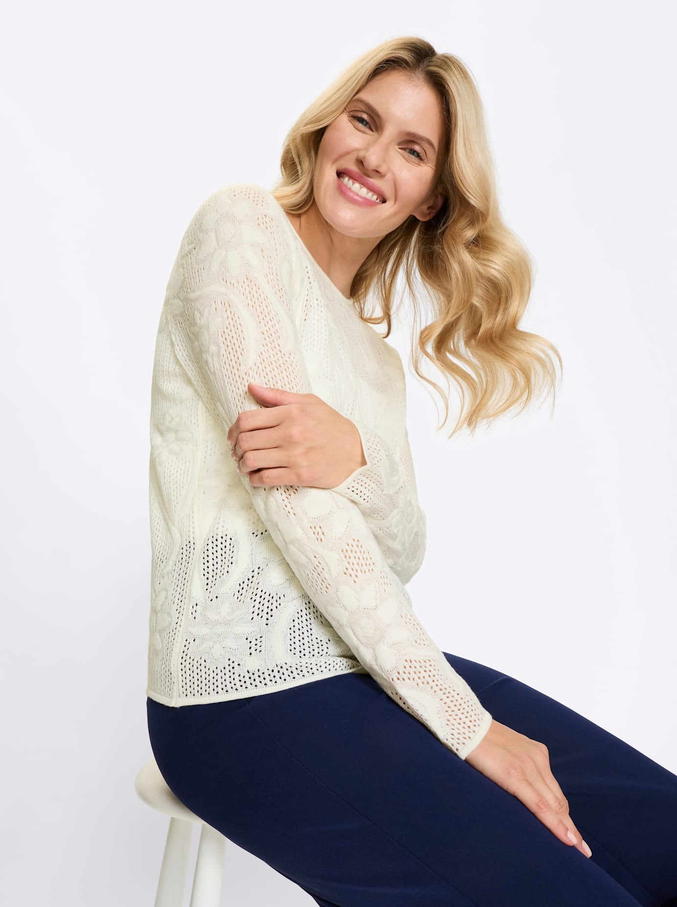 Classic Basics Ajourpullover »Langarm-Pullover«