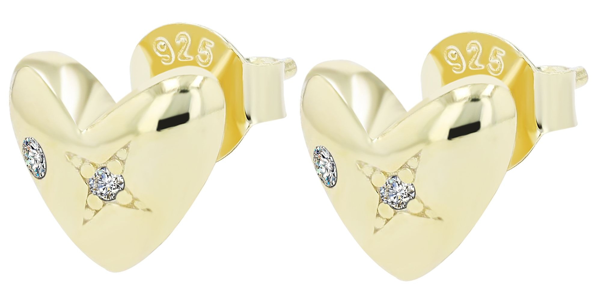 Paar Ohrhänger ADELIA´S "Damen Ohrringe – Ohrstecker aus 925 Silber mit Zirkonia", Damen, Gr. Damen, Silber 925 (Sterlingsilber), gold, Ohrringe, Ideal als Geschenk für besondere Anlässe 2
