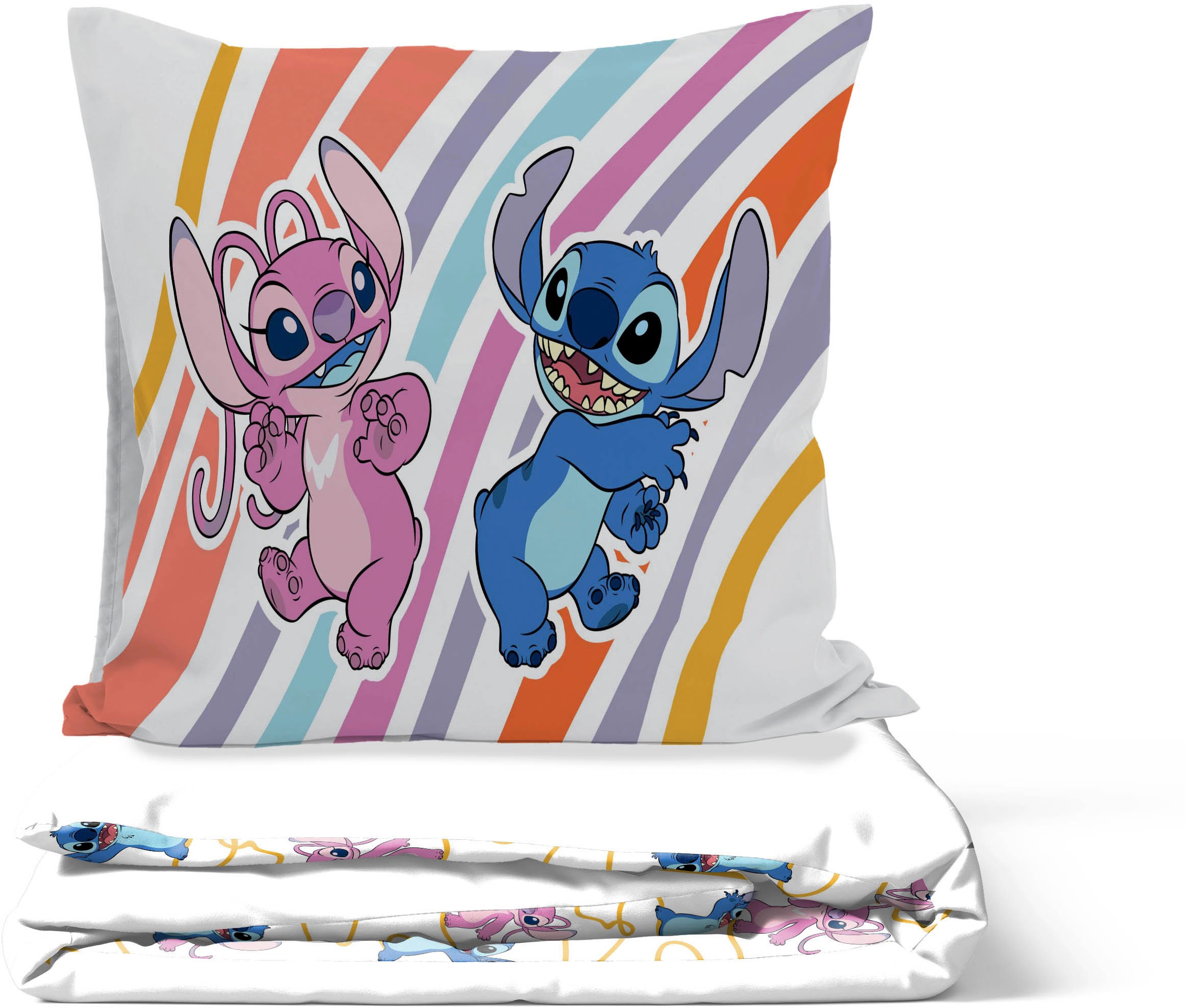 Disney Kinderbettwäsche »Disney Lilo & Stitch Bettbezug-Set 135x200 cm + Kissenbezug 80x80 cm« 2 tlg. tlg. 100 % Baumwolle, maschinenwaschbar, wendbar