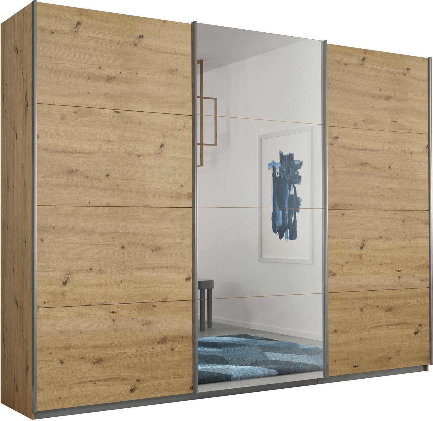 OTTO home Kleiderschrank "Mehrzweckschrank Schwebetürenschrank Mietswohnung Schlafzimmer CORTONA" erhältlich in Breite: 136/181/203/226/271/315/360 cm, Höhe: 210/229 cm, in 3 Ausstattungen BASIC/CLASSIC/PREMIUM (SOFT-CLOSE) MADE IN GERMANY