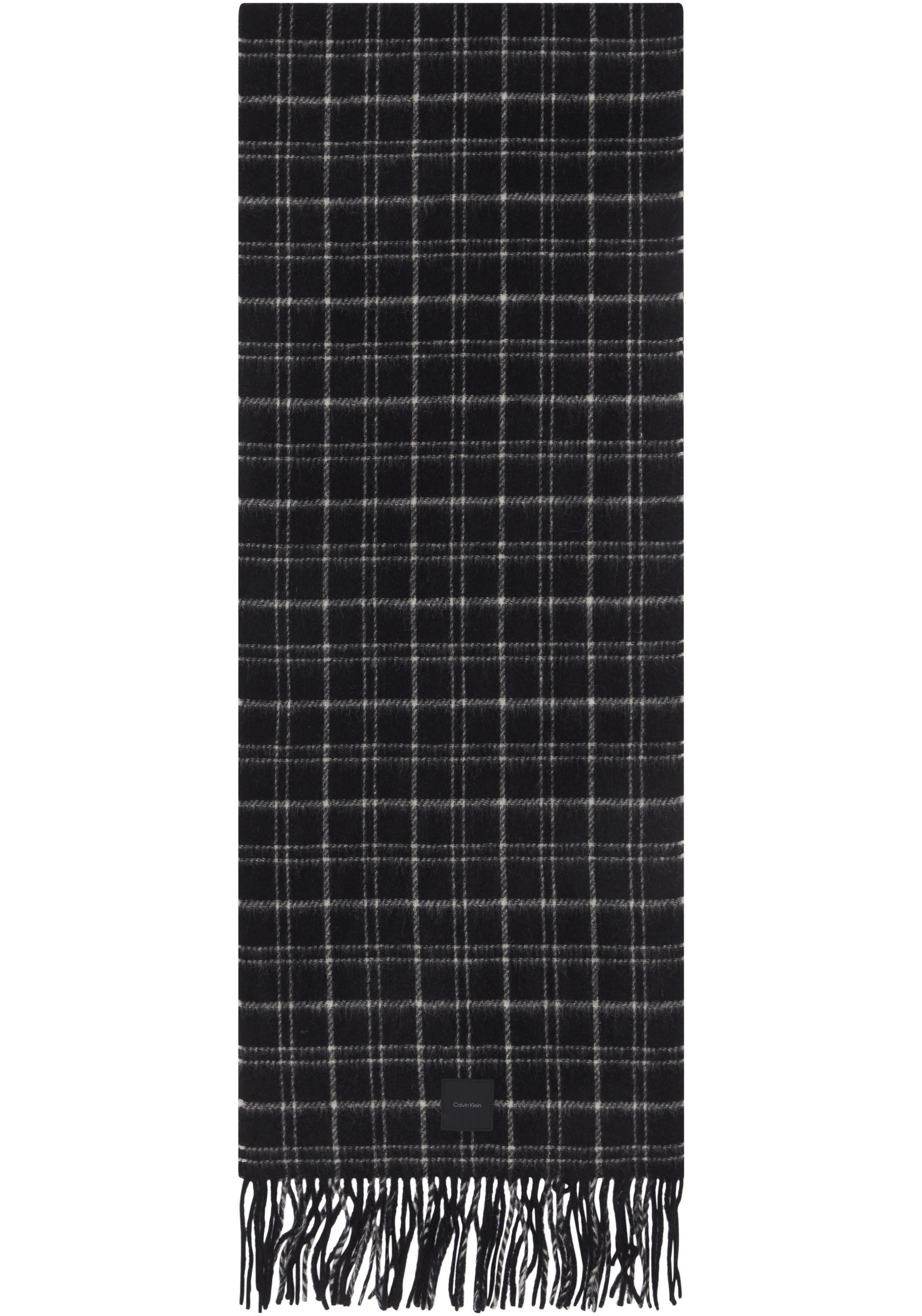 Calvin Klein Schal "MINI CHECK WOOL SCARF", mit Logopatch günstig online kaufen