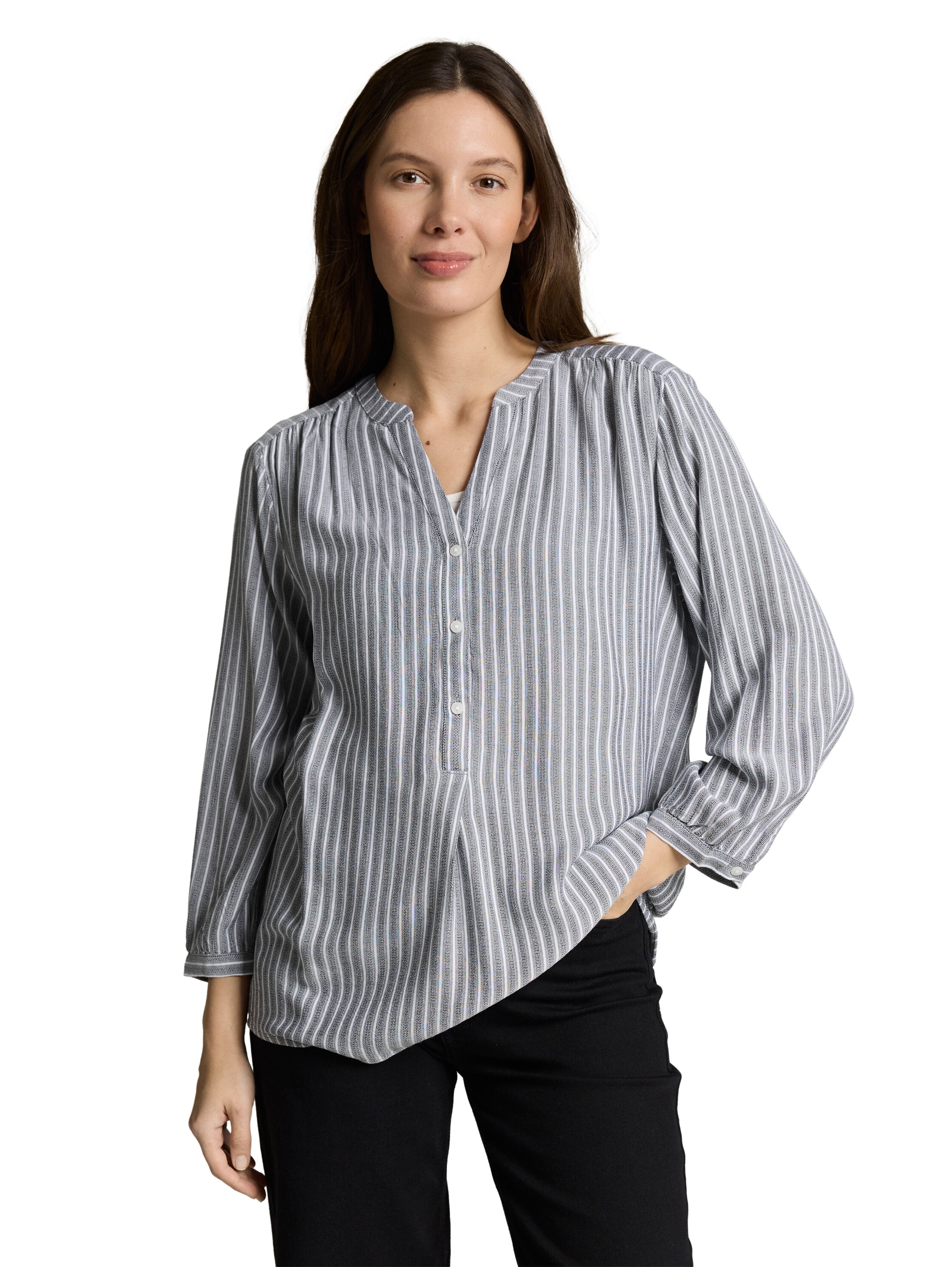 TOM TAILOR Klassische Bluse mit Streifen Muster günstig online kaufen