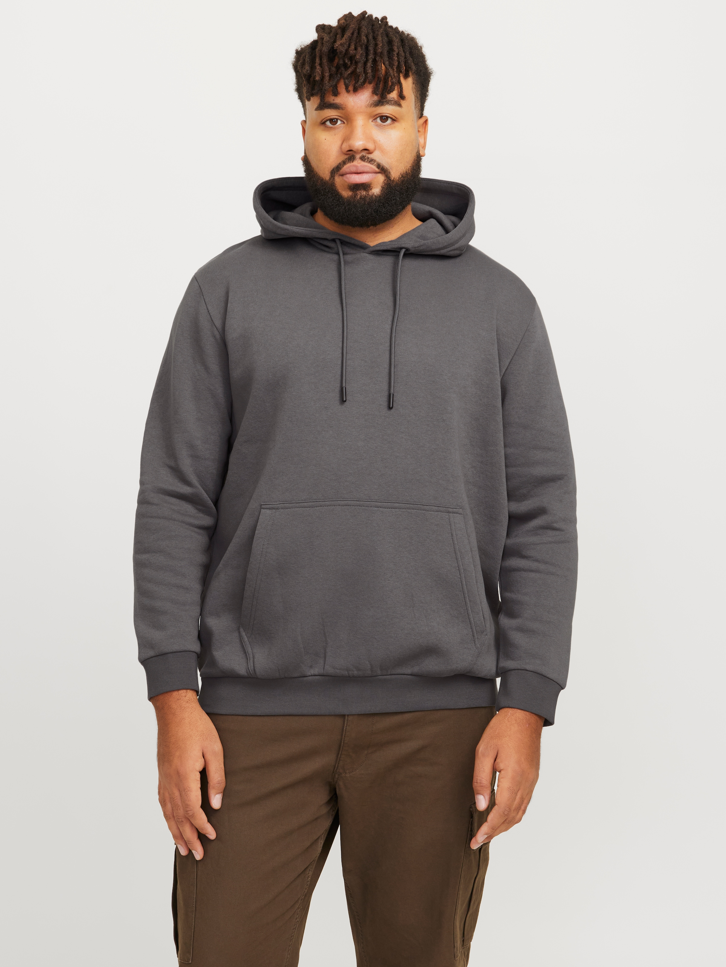 Jack & Jones PlusSize Kapuzensweatshirt "JJEBRADLEY SWEAT HOOD NOOS PLS", mit Rippbündchen