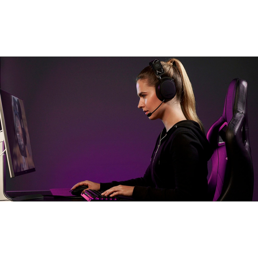 SteelSeries Gaming-Headset »Arctis 9 + Game Pass für PC«, A2DP Bluetooth-HFP-HSP-WLAN (WiFi), Rauschunterdrückung-Freisprechfunktion-integrierte Steuerung für Anrufe und Musik