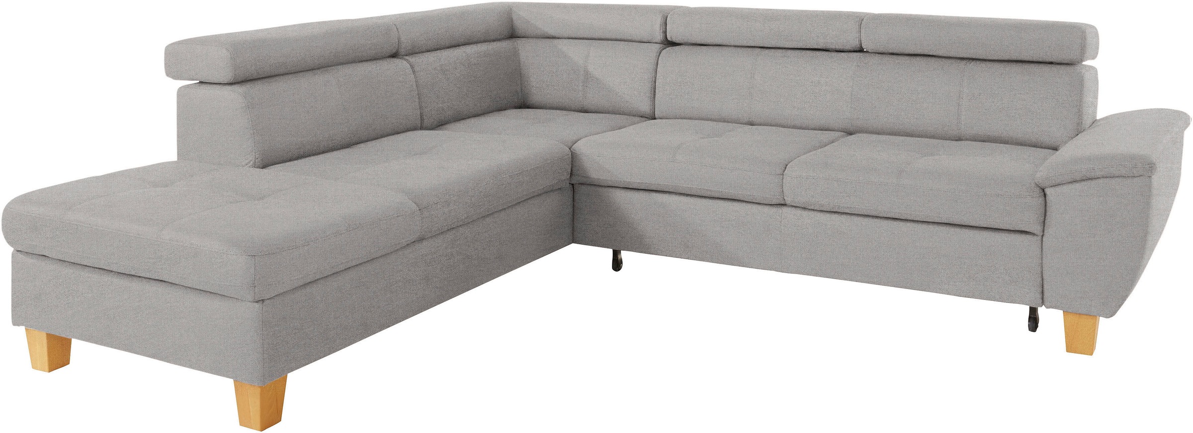 exxpo - sofa fashion Ecksofa »Enya, aufwendige Detailverarbeitung, hoher Sitzkomfort, bequem, L-Form«, mit Kopfteilverstellung, wahlweise Bettfunktion u. Bettkasten