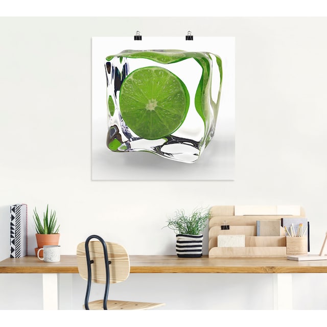 Artland Wandbild »Limette im Eiswürfel«, Lebensmittel, (1 St.), als  Alubild, Leinwandbild, Wandaufkleber oder Poster in versch. Größen kaufen |  BAUR