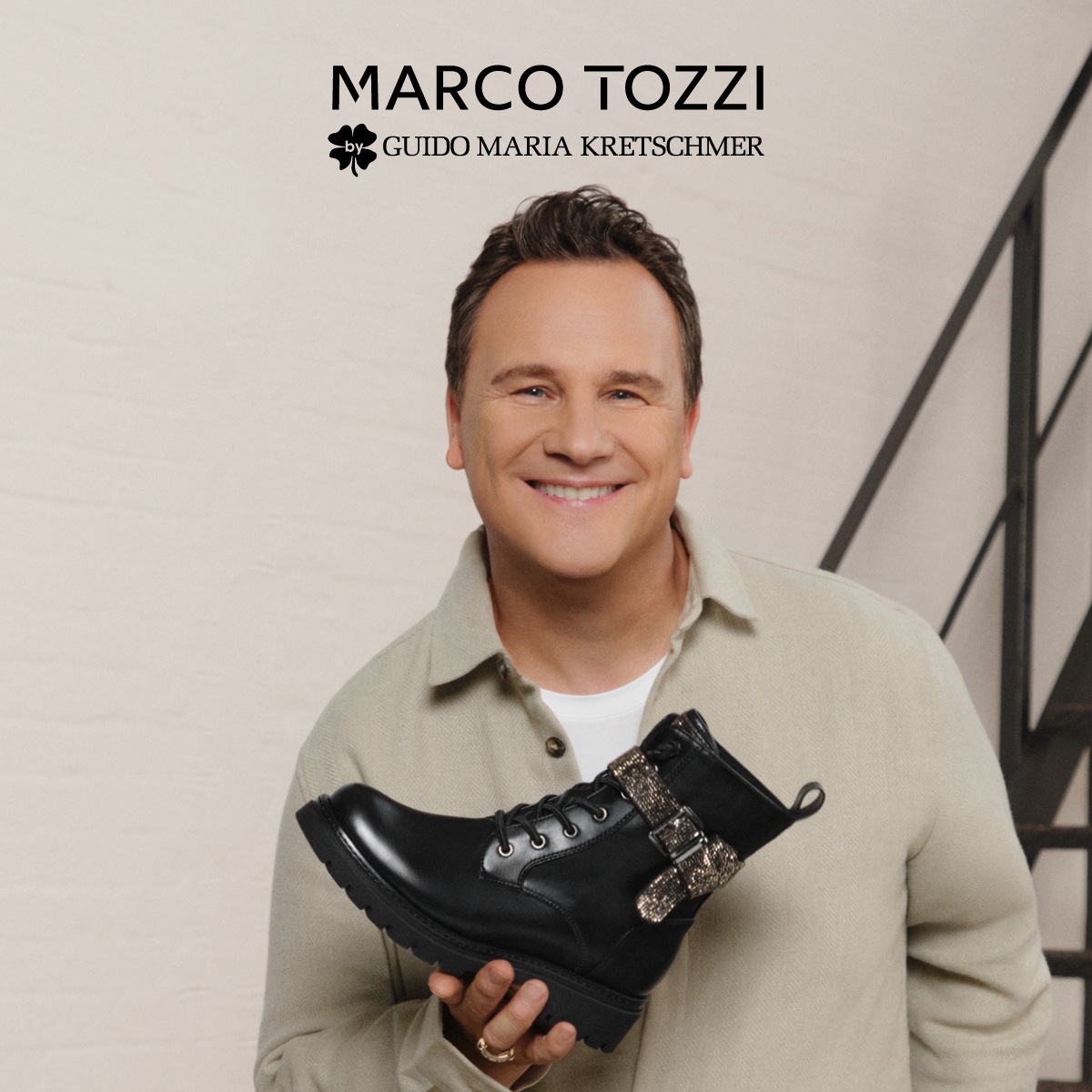 MARCO TOZZI by GMK Schnürstiefelette, Blockabsatz, Schnürboots, Zierriemen mit Strasssteinen besetzt