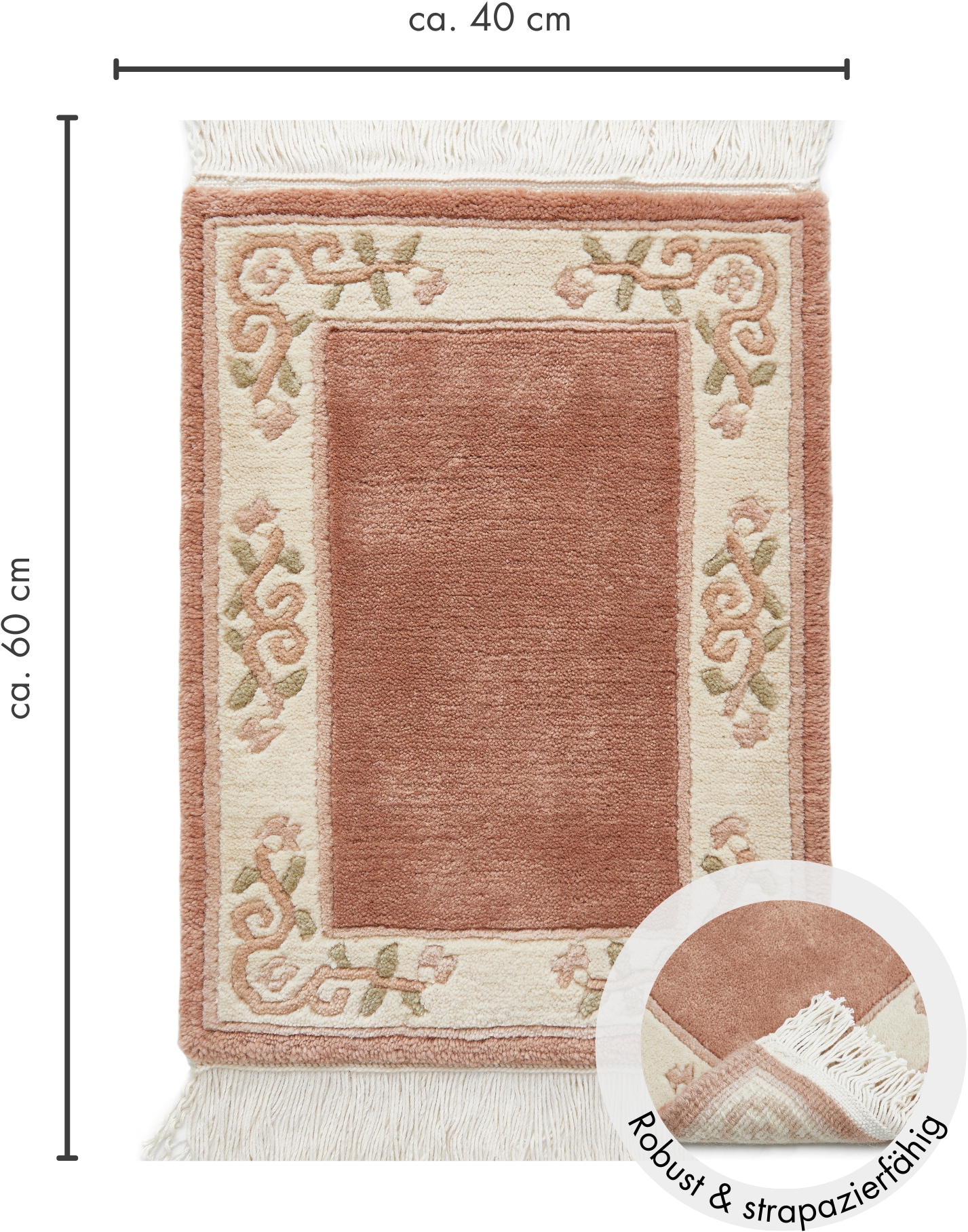 LUXOR living Wollteppich »Giza« rechteckig 12 mm Höhe reine Wolle, handgeknüpft, mit Bordüre und Fransen