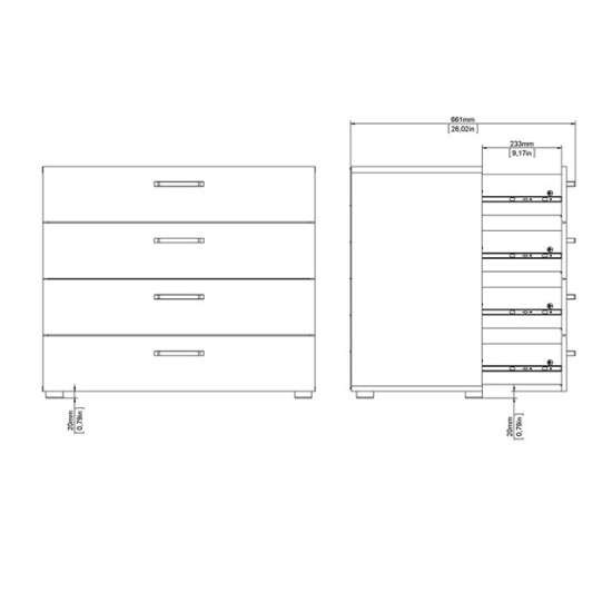 INOSIGN Kommode »Dallas«, Sideboard mit 4 Schubkästen, Breite 80,2 cm