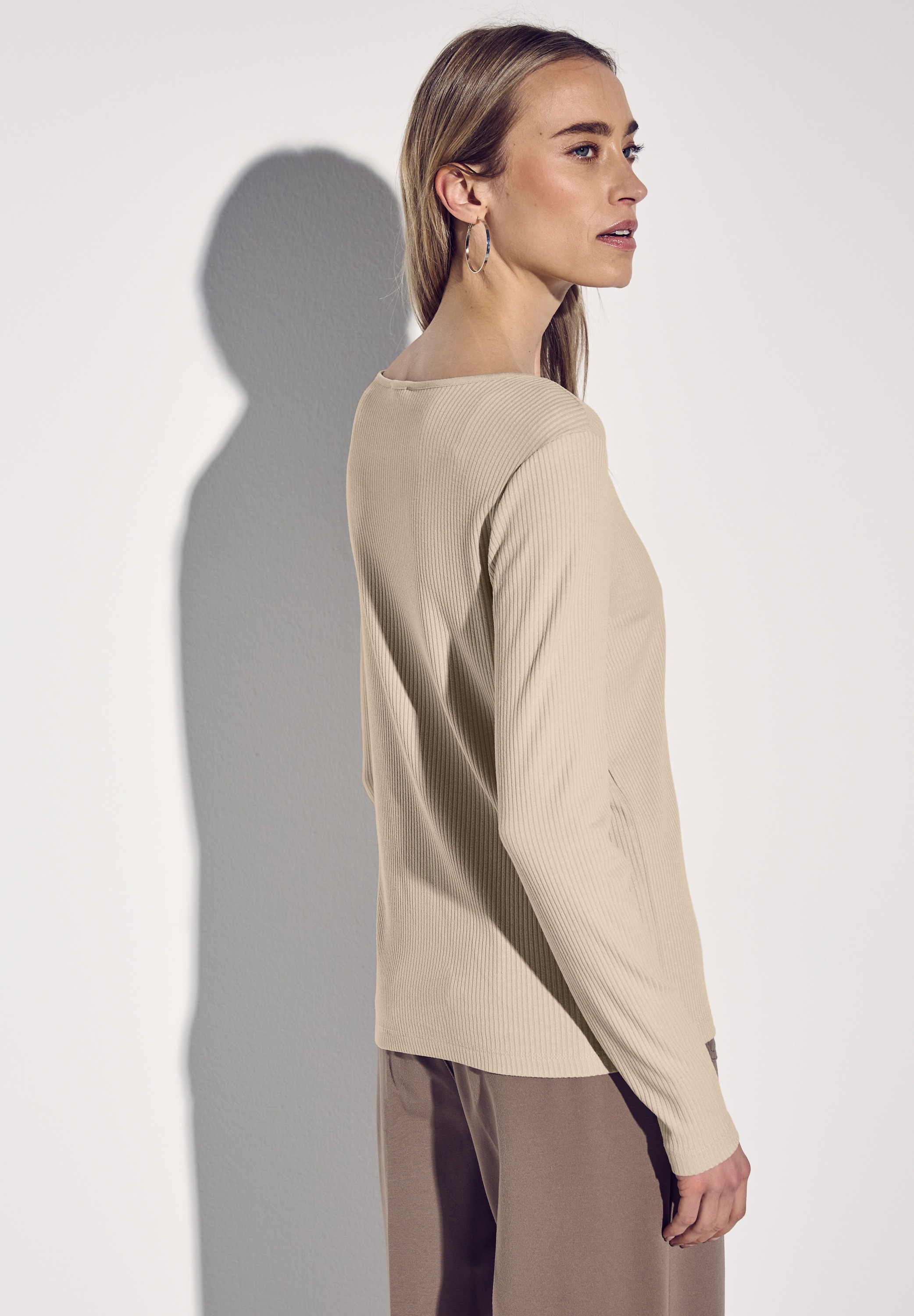 STREET ONE Langarmshirt, aus softem Materialmix