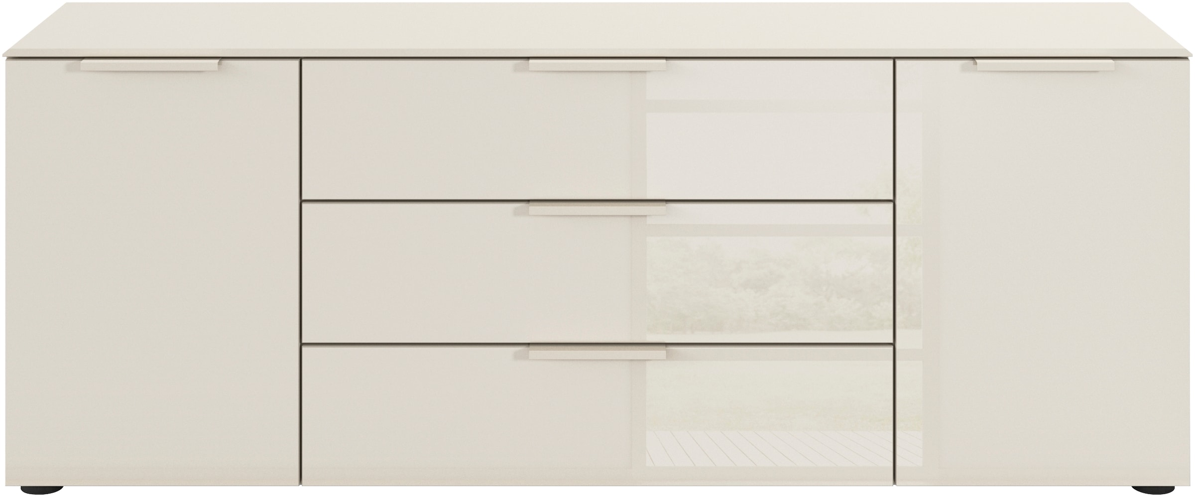 rauch Schubkastenkommode »Kommode Türkommode Sideboard Kombikommode FLIPP mit Glasfront«, (Breite 160 cm mit 2 Einlegeböden), 2-türig mit 3 Schubladen und Soft-Close-Funktion sowie Glasfront