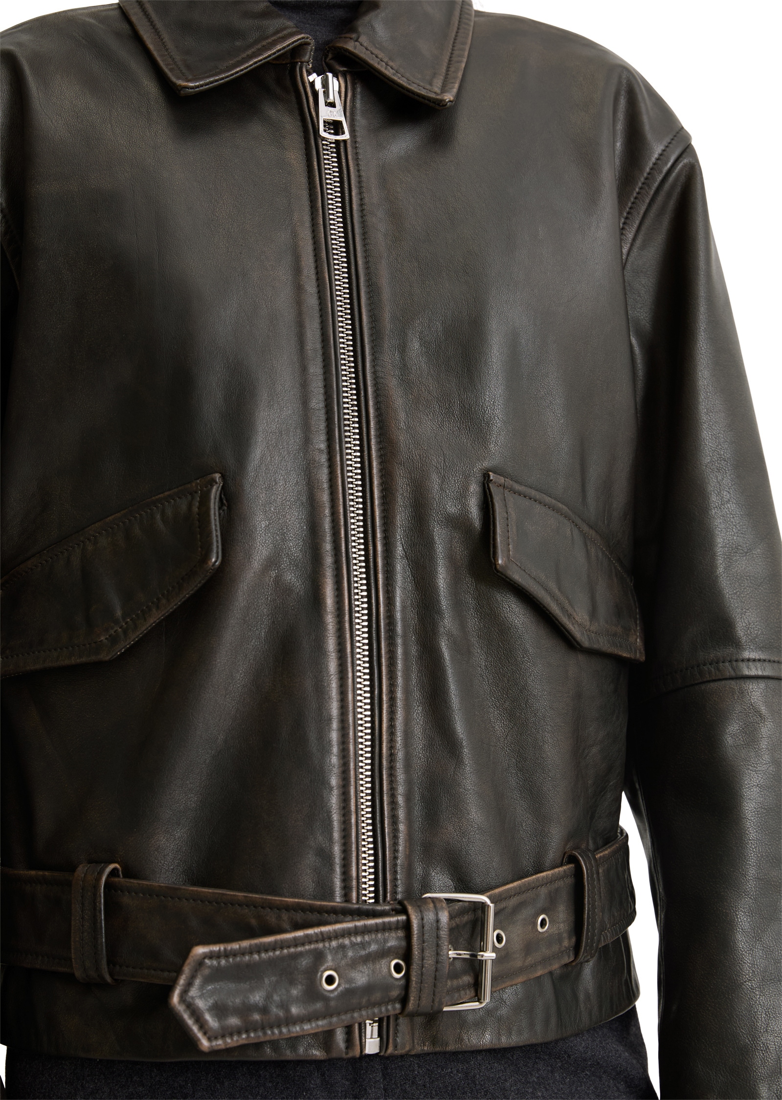 Marc O'Polo Lederjacke »aus softem Lammleder in Vintage-Optik«, ohne Kapuze