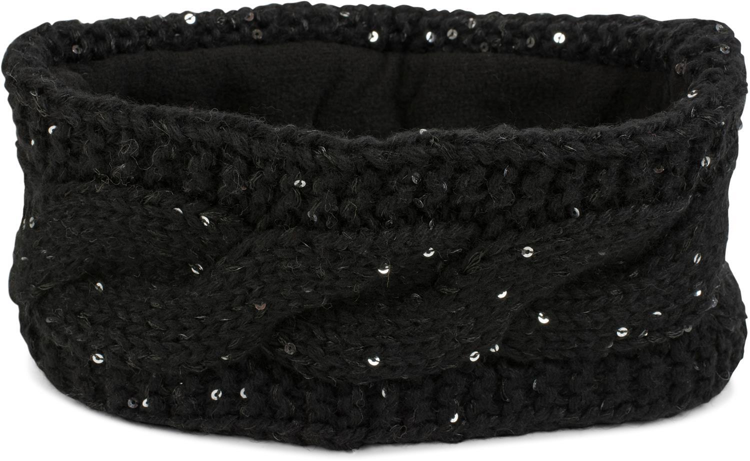 styleBREAKER Stirnband "Grobstrick Stirnband mit Pailletten" 1 Stk.
