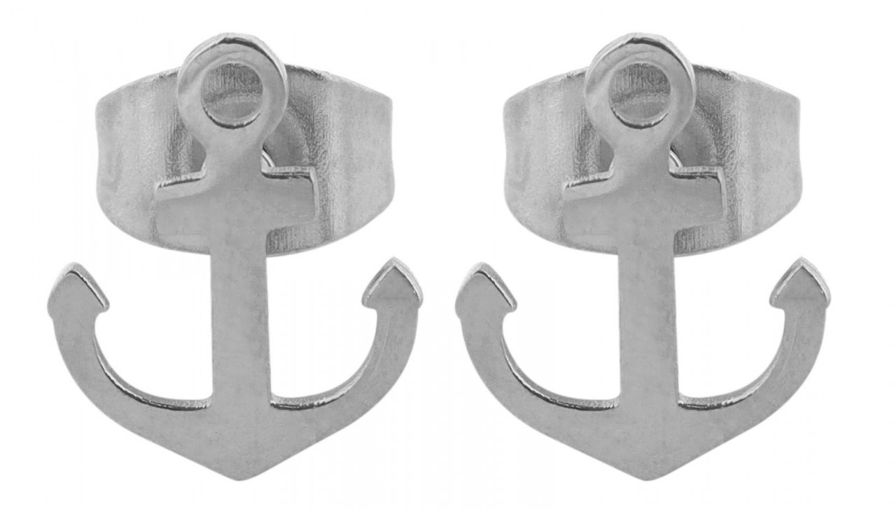 Paar Ohrhänger ADELIA´S "Unisex Ohrstecker aus Edelstahl mit Anker", silber, Ohrringe, Damen, Unisex, Edelstahl 2