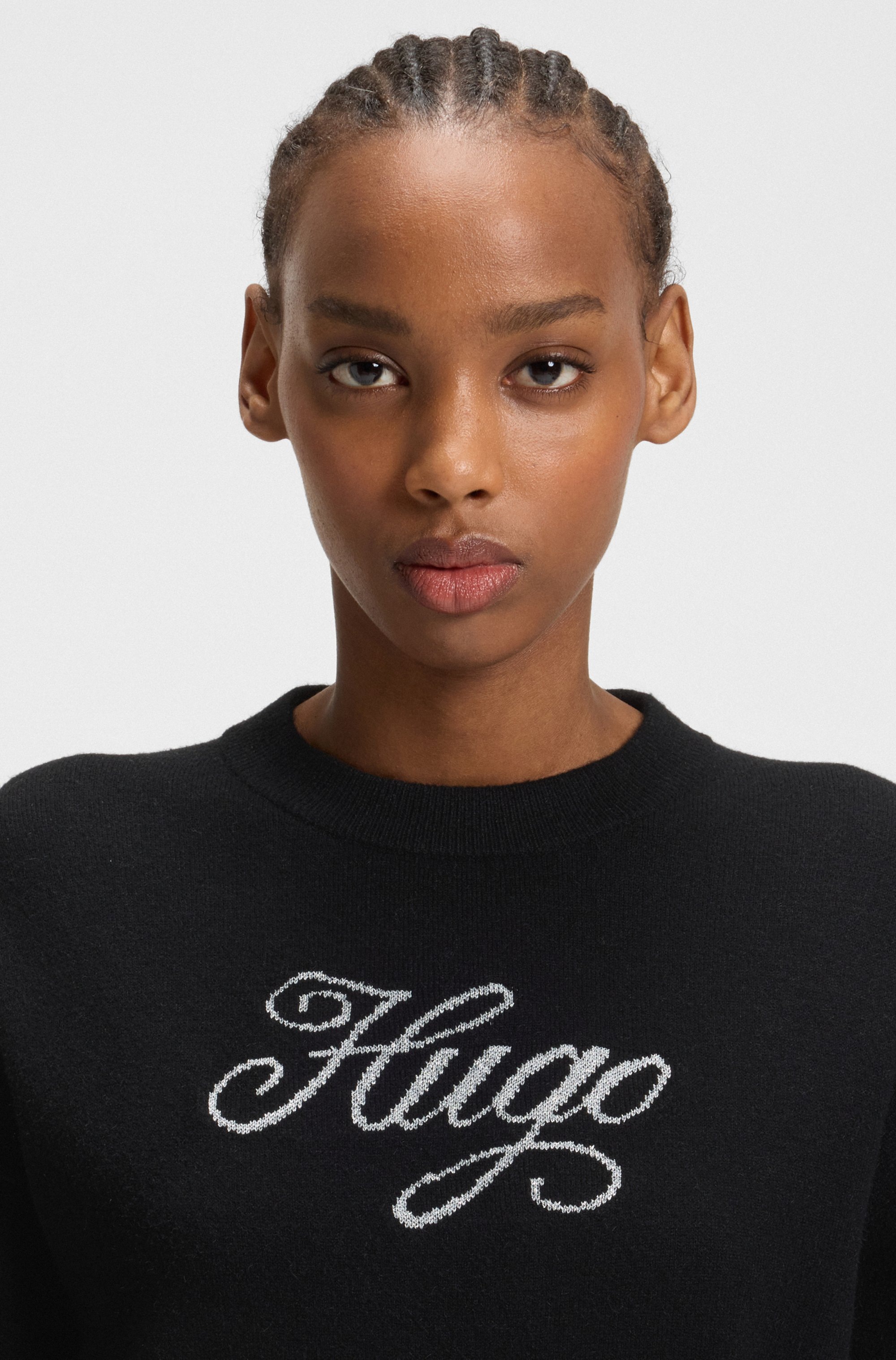 HUGO Blue Strickpullover "Slogix" mit Swirl-Logo günstig online kaufen
