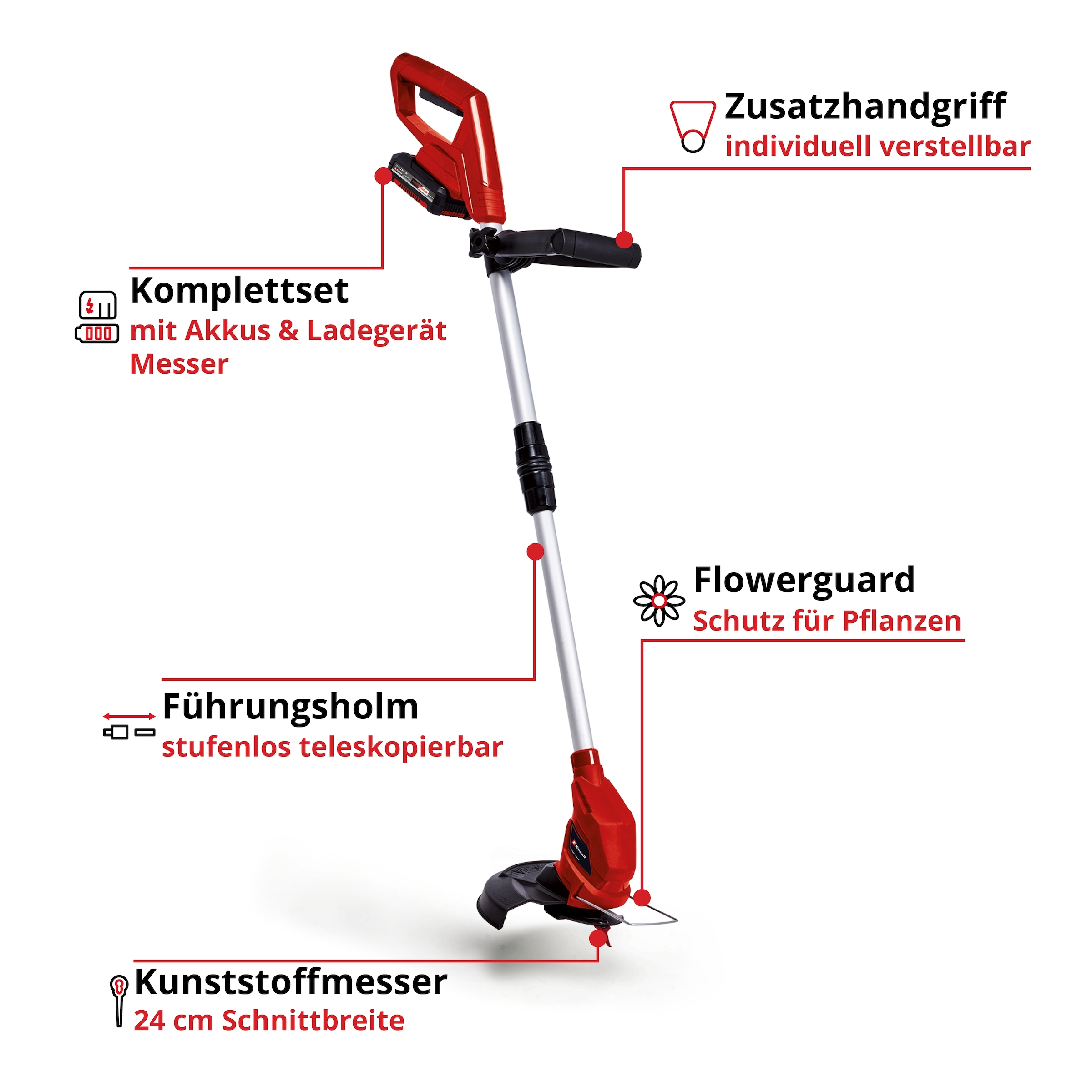 Einhell Akku-Rasentrimmer »GC-CT 18/24 Li«, inklusive Akku