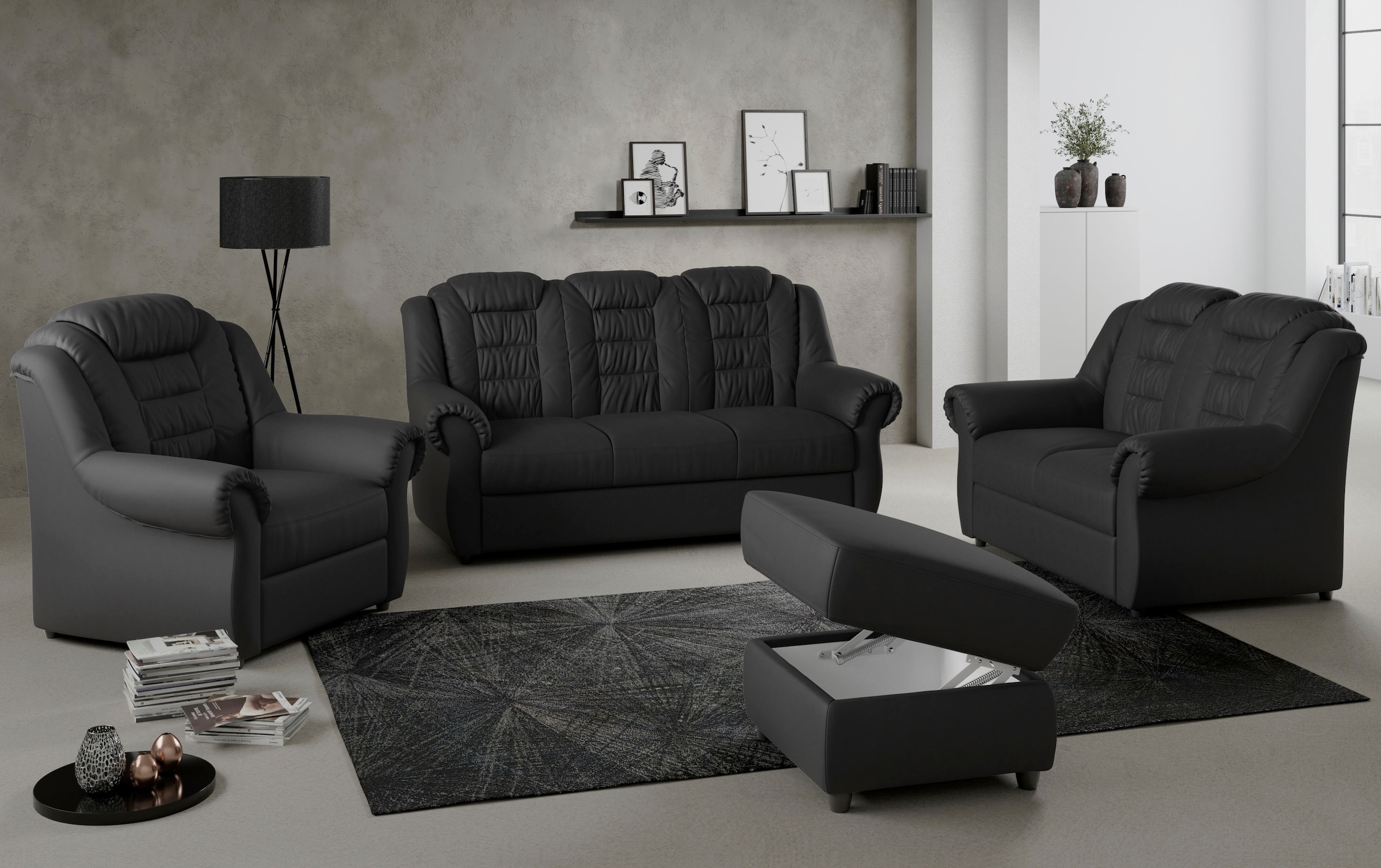 Home affaire 3-Sitzer »Boston«, mit hoher Rückenlehne in klassischem Design