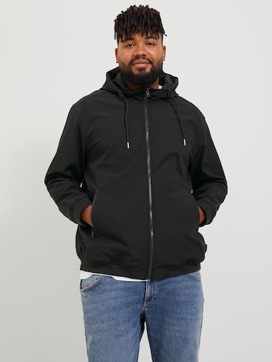 Jack & Jones PlusSize Softshelljacke "JJEBASIC mit Kapuze und wasserabweisendem Stoff" mit Kapuze Kunstfaser, regular fit