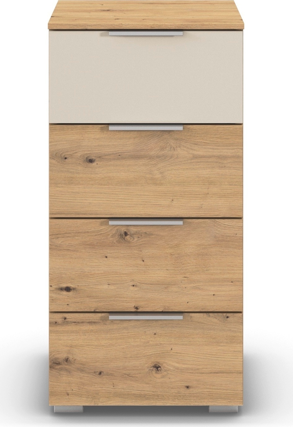 OTTO home Schubkastenkommode "Highboard Sideboard Schubladenkommode Kommode Schlafzimmer ASTANA" Breite 40 cm / Höhe 81 cm, mit 4 geräumigen Schubladen, Kantengriff in Alufarben MADE IN GERMANY